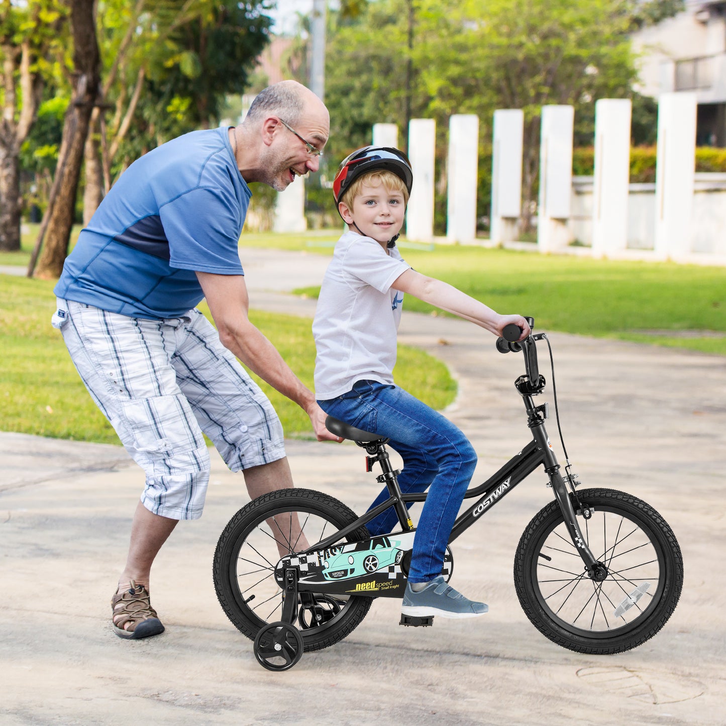 16 Inch Kids Bike Adjustable for 4-7 Years Old with Low-Step Frame Kids Crystal