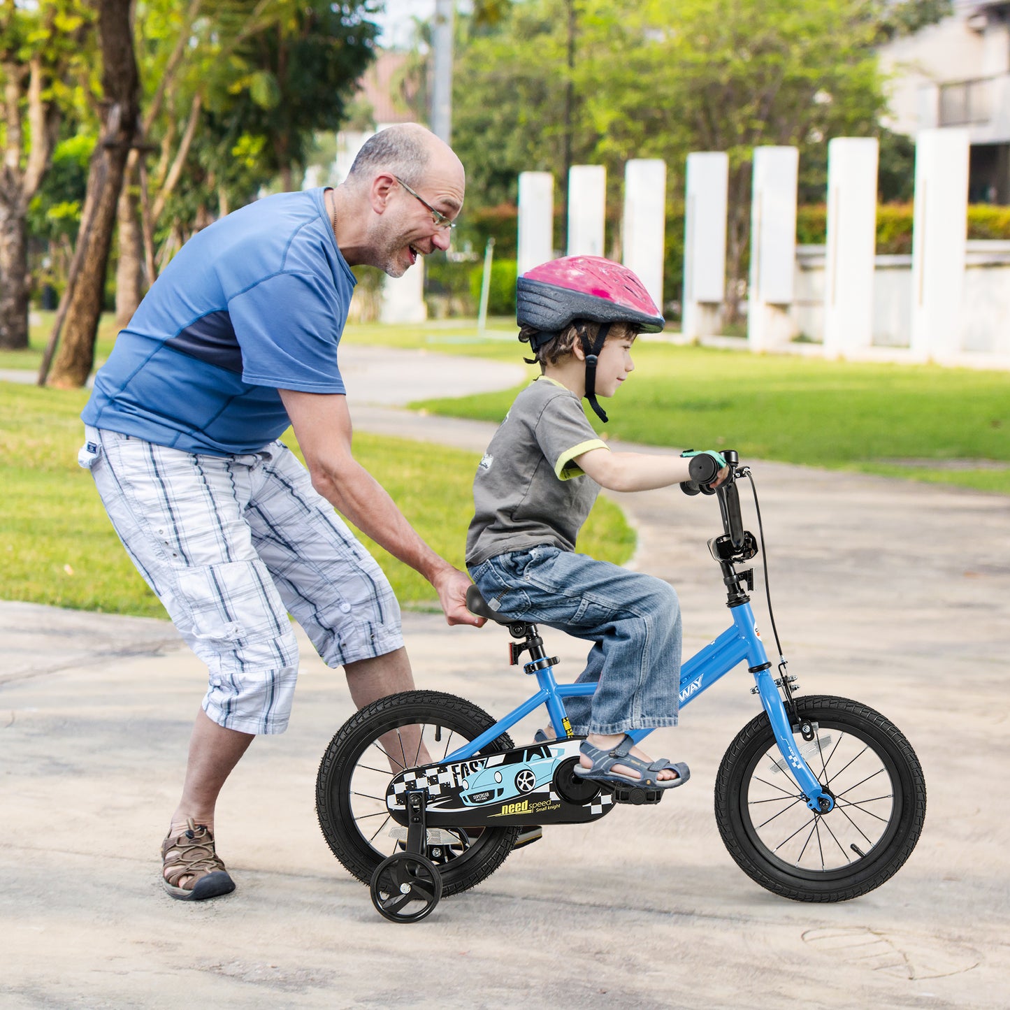 14 Inch Kids Bike with Removable Training Wheels for Aged 3-5 Years Old Kids Crystal