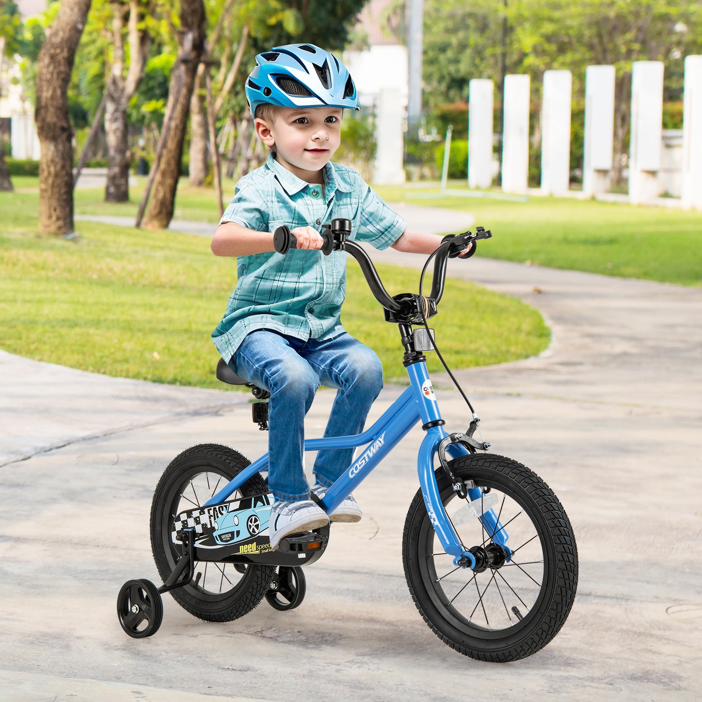 14 Inch Kids Bike with Removable Training Wheels for Aged 3-5 Years Old Kids Crystal