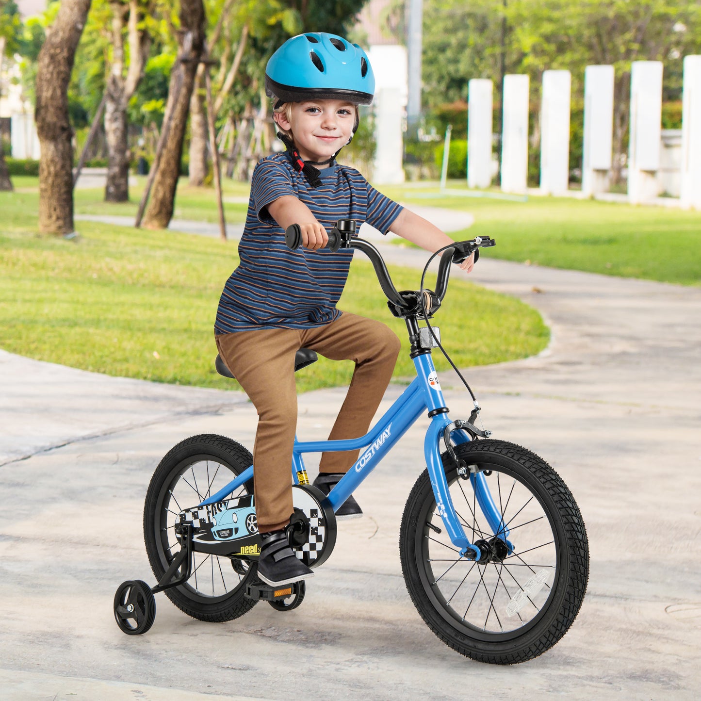 16 Inch Kids Bike with Removable Training Wheels for Aged 4-7 Years Old Kids Crystal