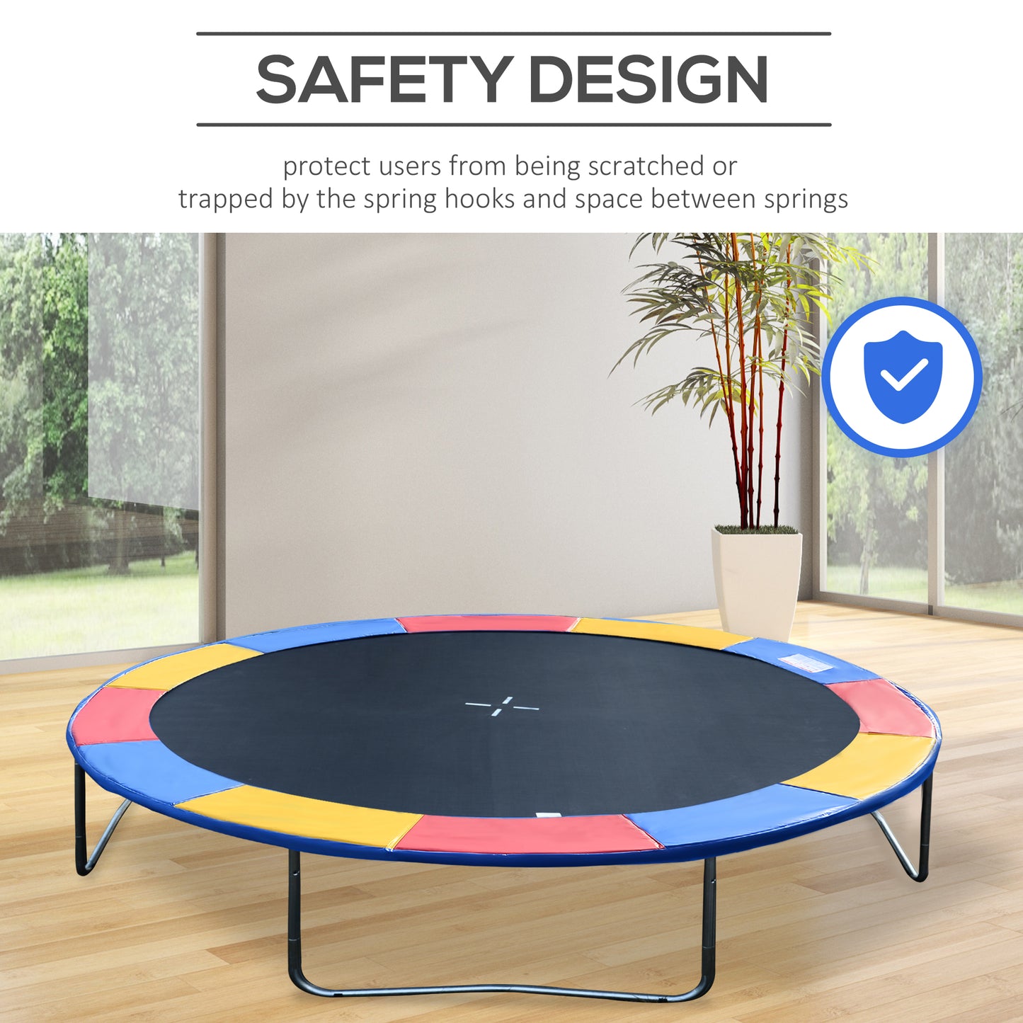 Round Trampoline Pad 14 FT Outdoor Bounce Jump Safety Frame Exercise Kids Crystal