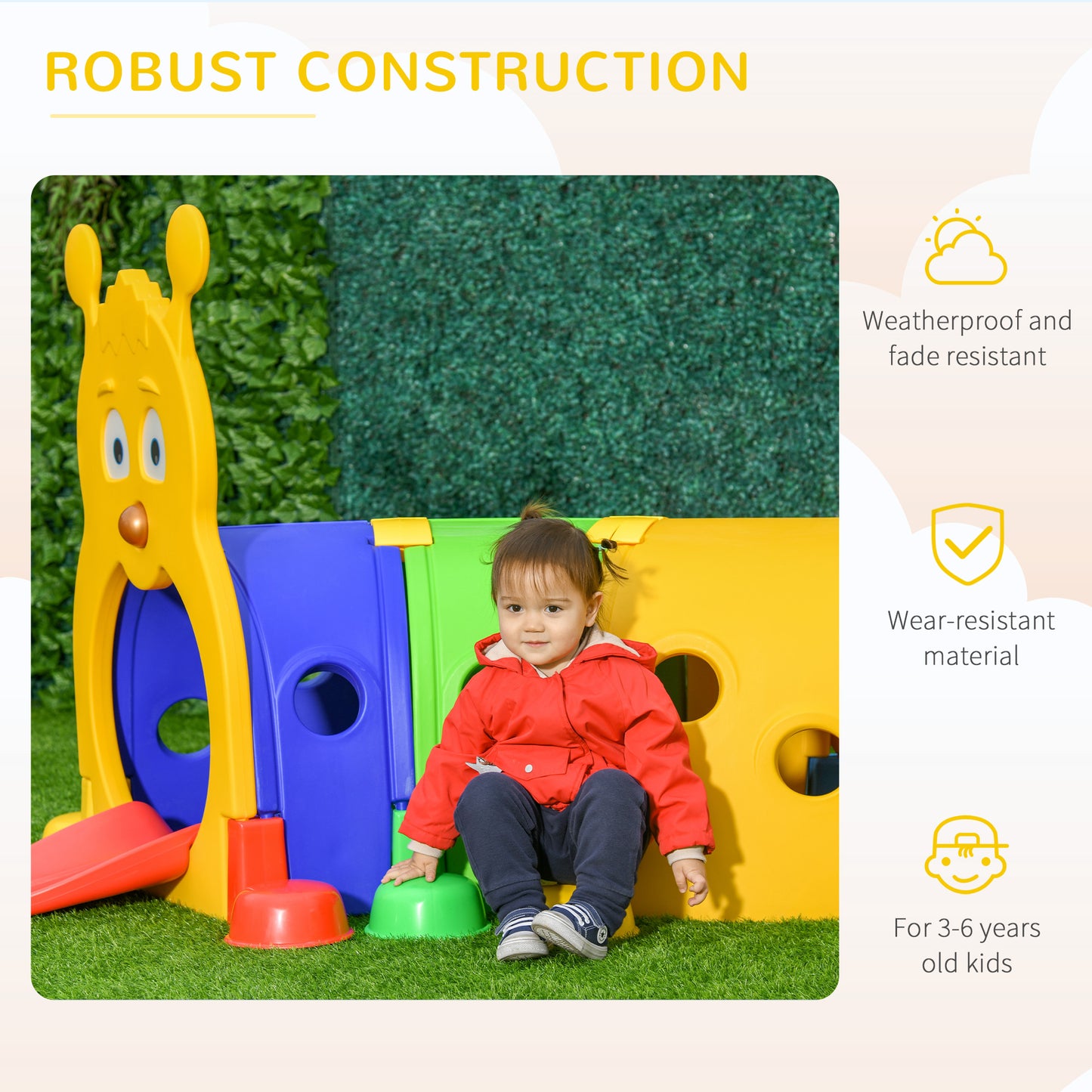 Kids Caterpillar Tunnel Climb-N-Crawl Toy Indoor Outdoor Play Multicolor for Ages 3-6 Kids Crystal