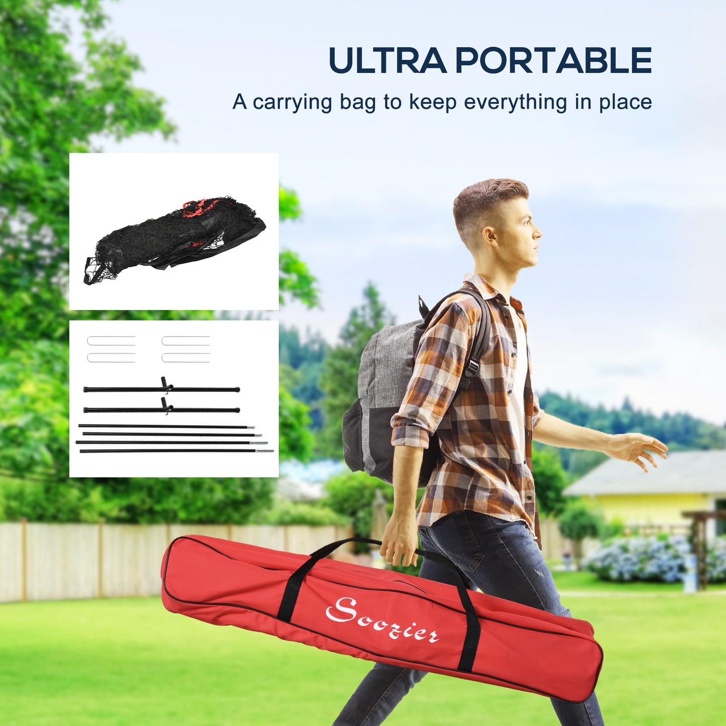 6' x 6' Baseball Net for Hitting Pitching Practice with Carry Bag, Red Kids Crystal