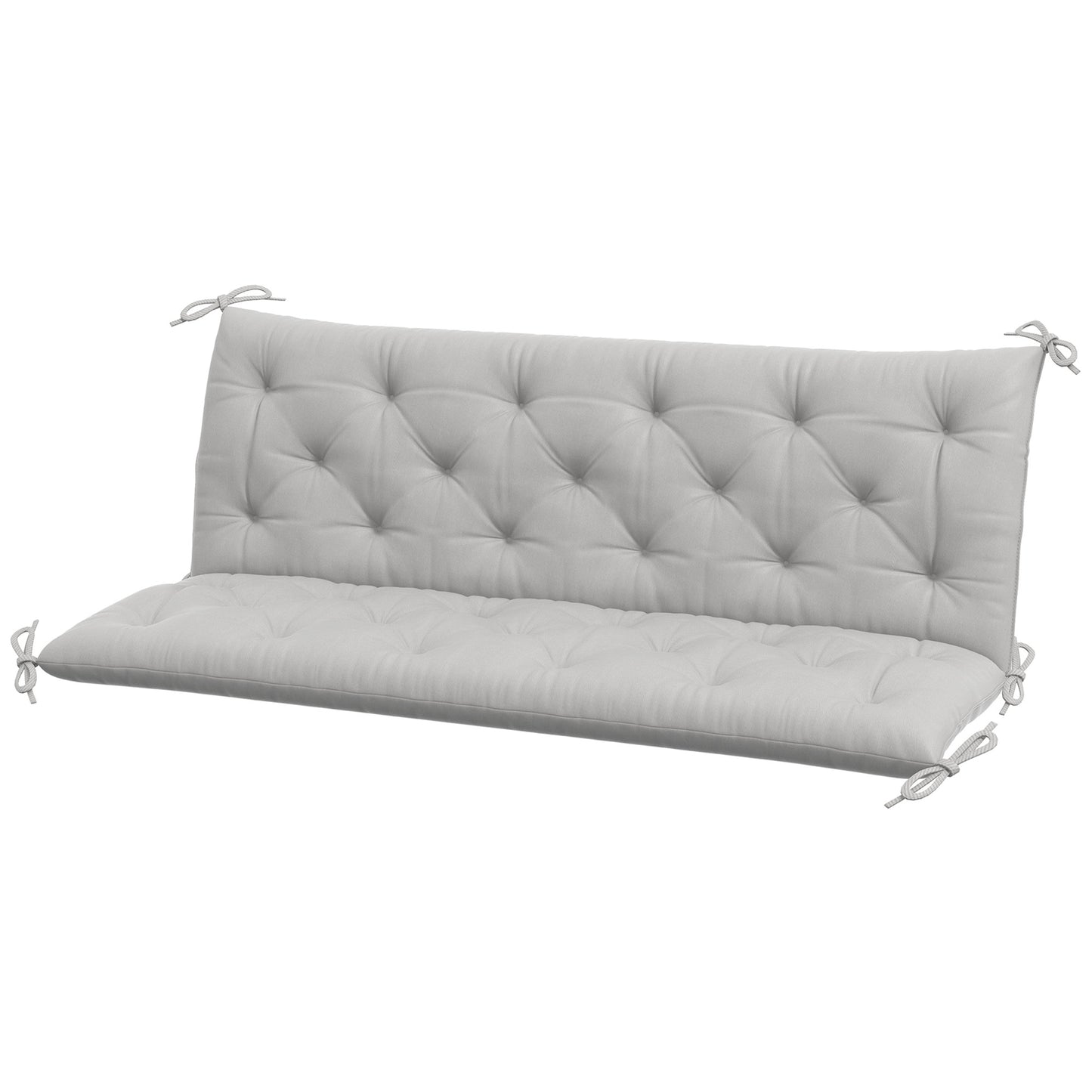 3-Seater Outdoor Bench Swing Chair Replacement Cushions for Patio Garden, Light Grey Kids Crystal
