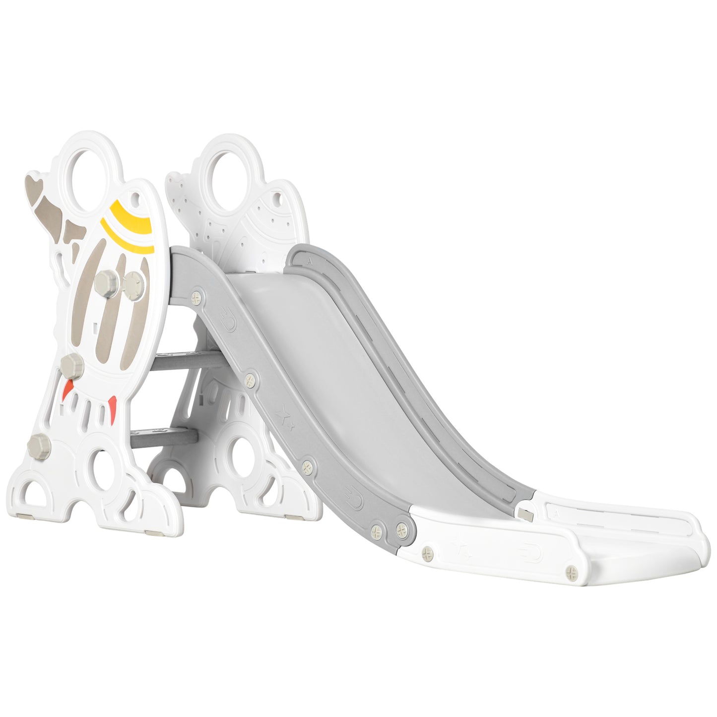 Space-Themed Indoor Playground Slide Climber Playset Toys for Toddlers 1.5-3 Years Old Grey Color Kids Crystal