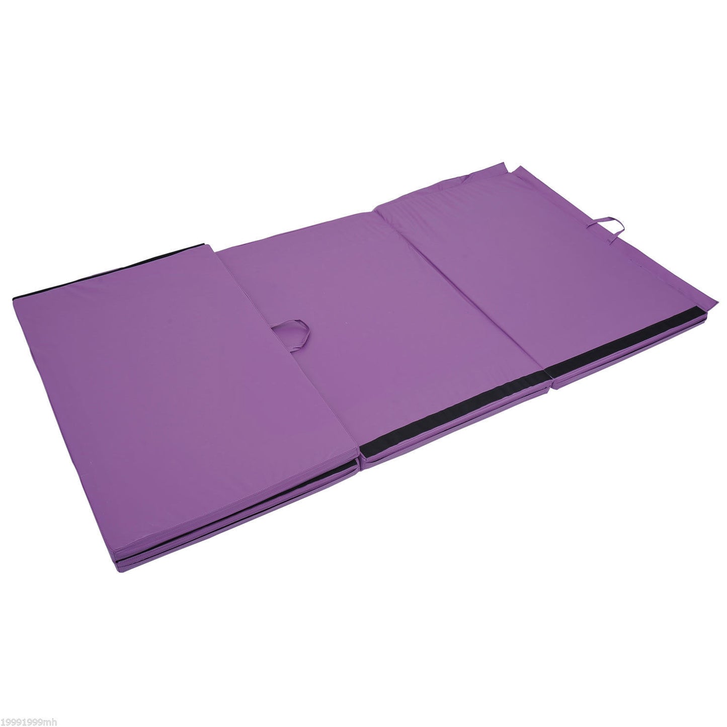 Tumbling Mats 4' x10''x2” PU Leather Gymnastics Mat Tapis De Gym Tumbling Gym Arts Folding Yoga Exercise Pad 4 Panel Purple Kids Crystal