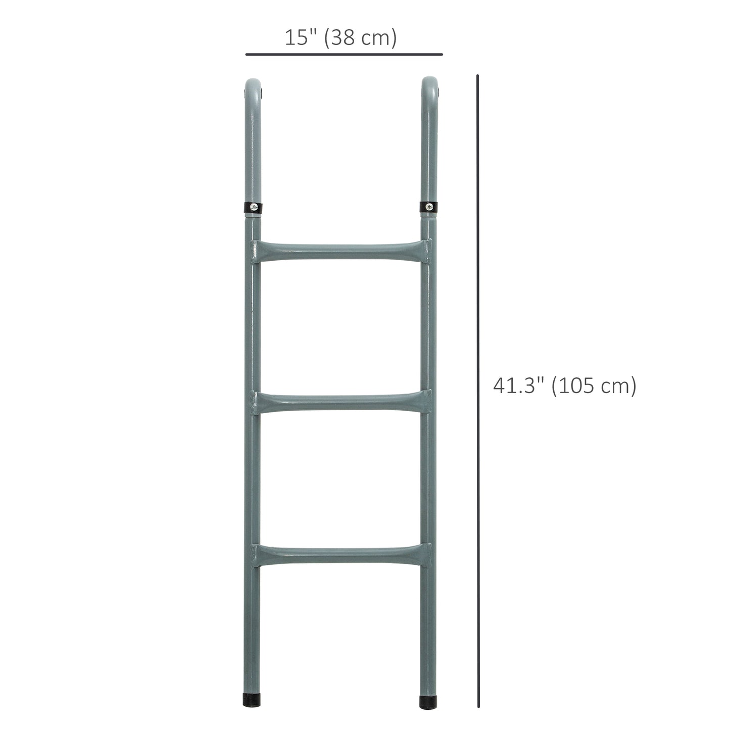 Steel Trampoline Ladder, Fit 12ft & 14ft Trampoline, 3-Step Trampoline Ladder, Trampoline Accessories, 330 lbs Capacity Kids Crystal