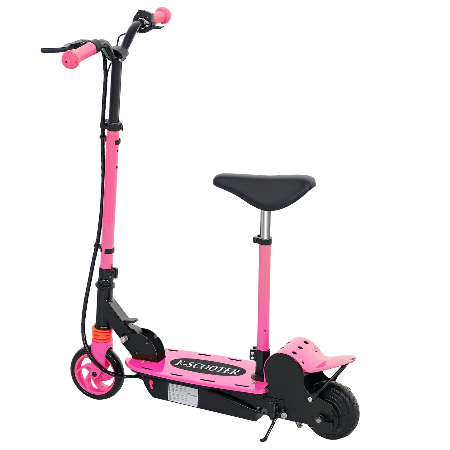 Foldable Electric Scooter for Kids Ages 6-14, with Seat and 2 Adjustable Heights, Max 6km Range & 12km/h, Pink Kids Crystal