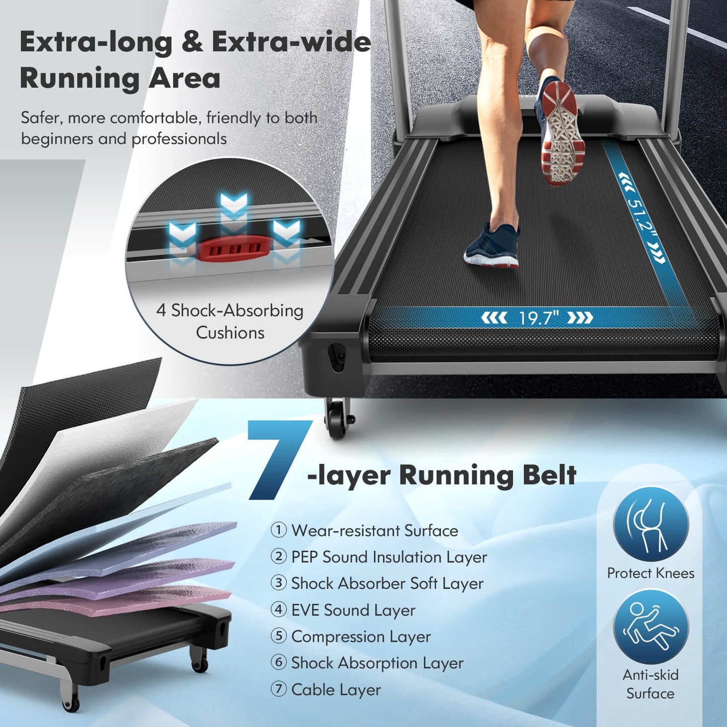 4.75 HP Folding Treadmill with Auto Incline and 20 Preset Programs-Black Kids Crystal
