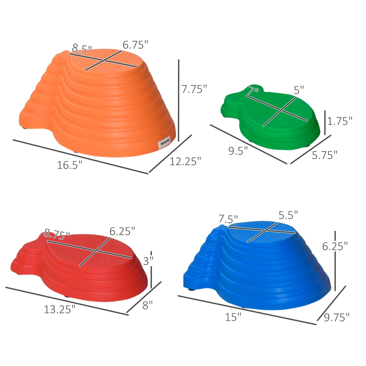 11pcs Kids Balance Stepping Stones, Fish Style - Non-slip, Stackable Obstacle Course for Toddler Balance Kids Crystal