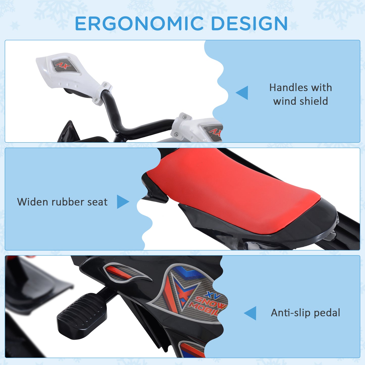 Snow Mobile Scooter Outdoor Winter Sled Motor Snow Racer Rush Sledge Exciting Ride On Vehicle Children Kids Crystal