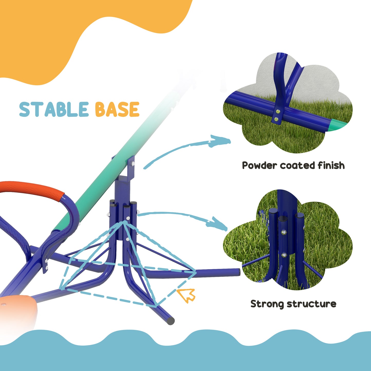 Kids Seesaw Swivel with 360 Degrees Rotating, Outdoor Playground Equipment for Backyard, Playground, Multicoloured Kids Crystal