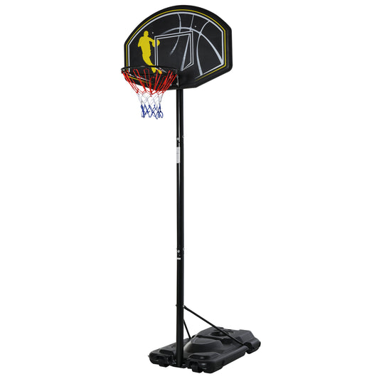 6.5'-10' Adjustable Portable Basketball Hoop System Outdoor Stand for Youth Adult Kids Crystal