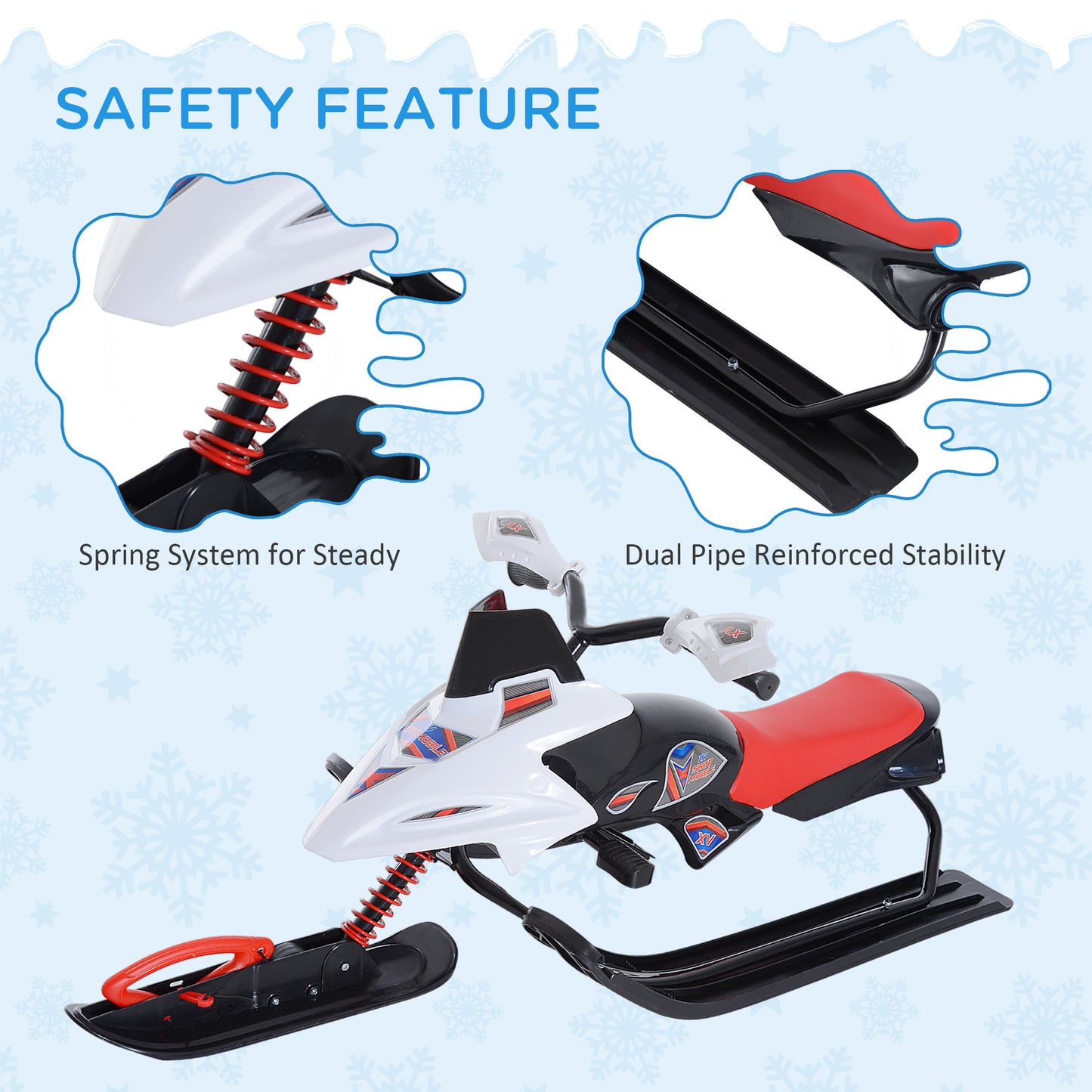 Snow Mobile Scooter Outdoor Winter Sled Motor Snow Racer Rush Sledge Exciting Ride On Vehicle Children Kids Crystal