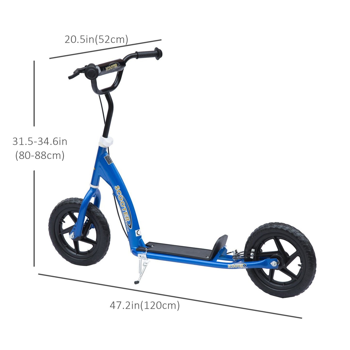 Kids Scooter Street Bike with 12 Tire for Ages 5+ Ride on Toy Blue Kids Crystal