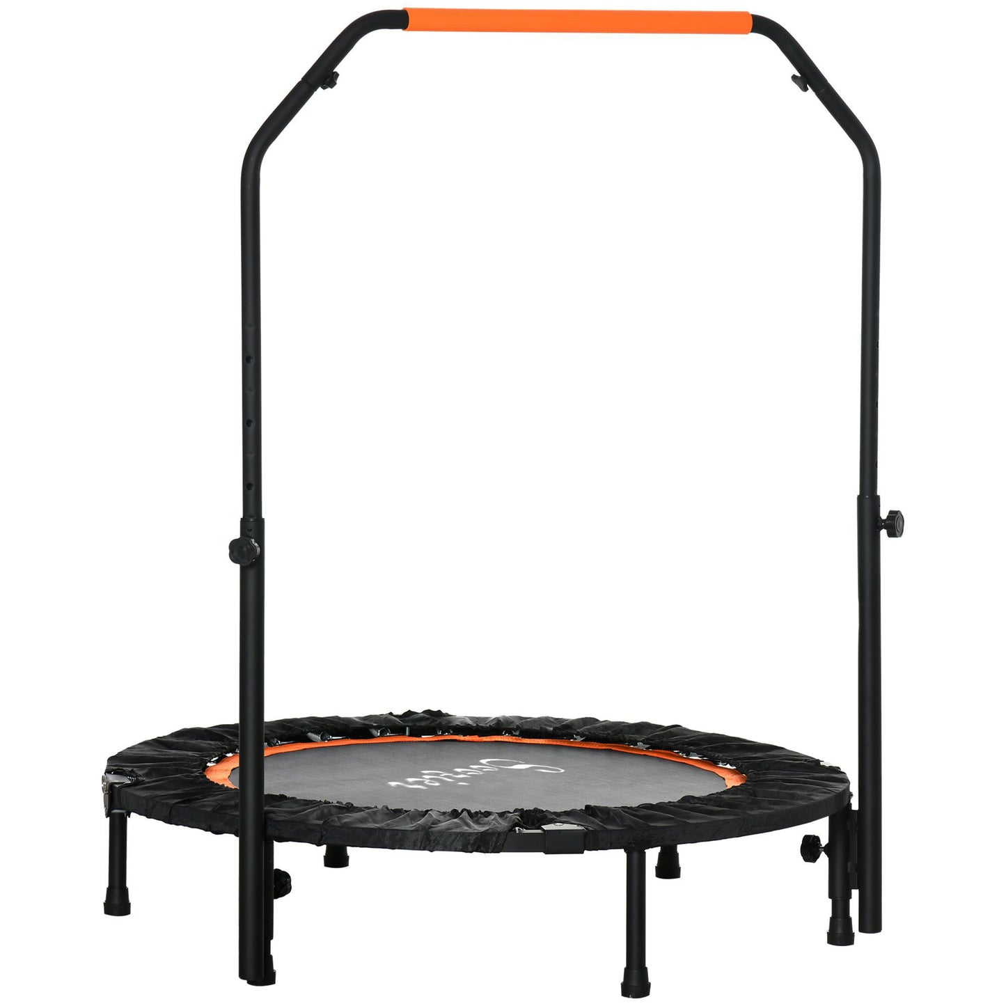 40" Foldable Mini Fitness Trampoline, with Adjustable Foam Handle, Orange Kids Crystal