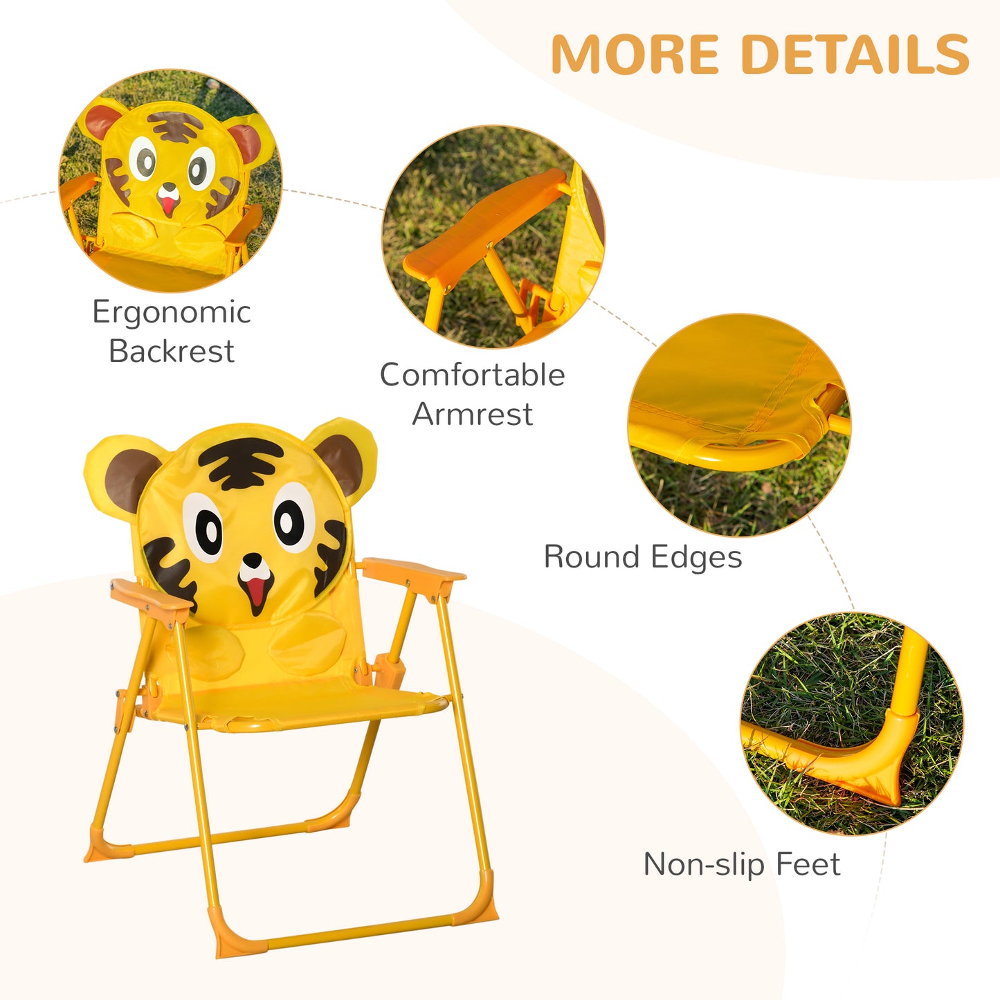 Kids Picnic Table Chair Set Outdoor Folding for Patio Backyard Fun Aged 3-6 Years