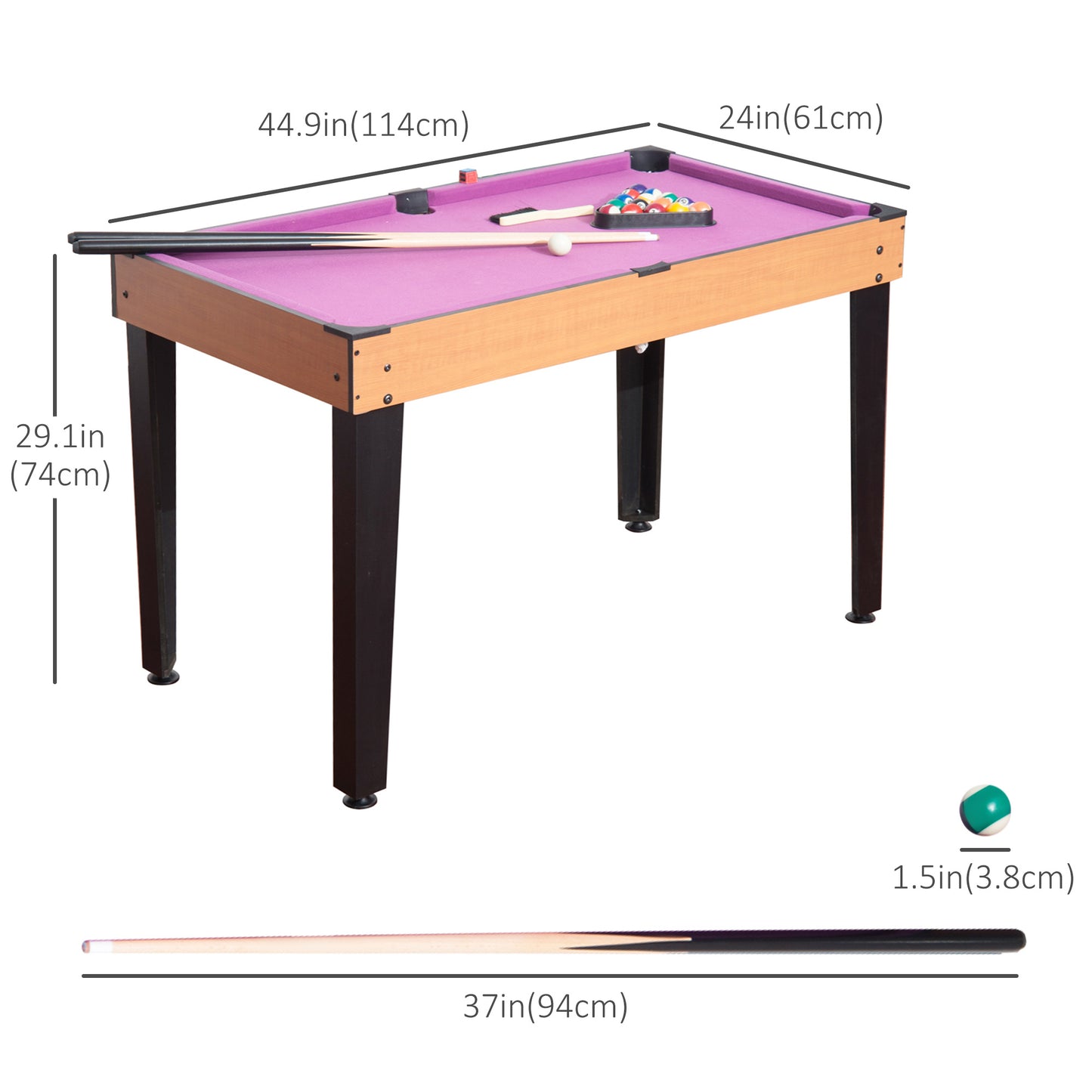 3-in-1 Mini Multi-Game Table Set for Billiards Table Tennis Air Hockey with Complete Accessories Kids Crystal