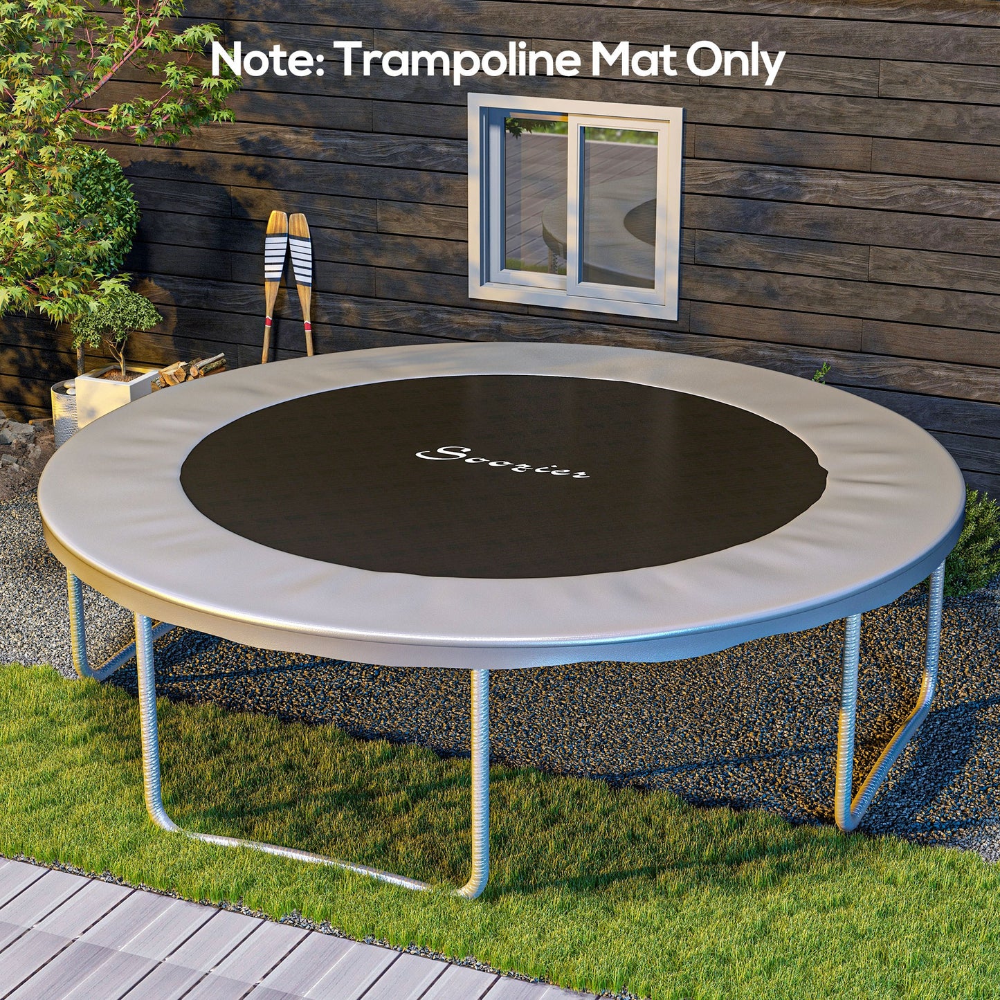 Trampoline Mat Replacement with Spring Pull Tool and 72 V-Hooks, Fits 12ft Trampoline, Using 5.5" Springs, Orange Kids Crystal