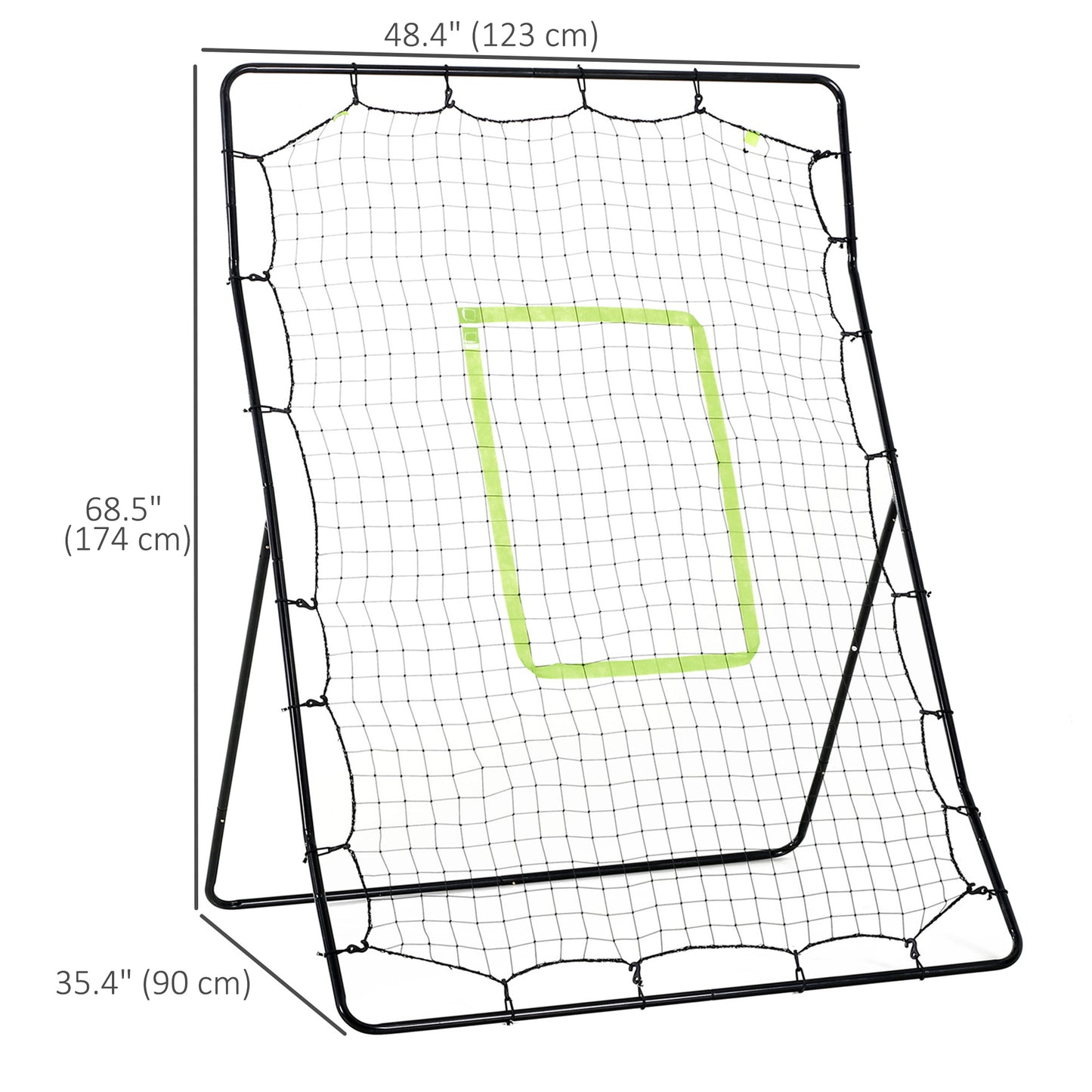 4 x 5.7ft Volleyball Rebounder Net with Strike Zone, Adjustable Baseball Lacrosse Training Net for Pitching and Fielding Kids Crystal