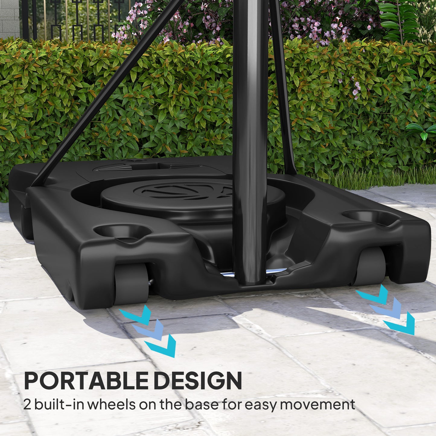 Basketball Hoop Outdoor, 4.4-10ft Portable Basketball Goal with Wheels and 44.5" Backboard, for Teenagers Youth Adults Kids Crystal