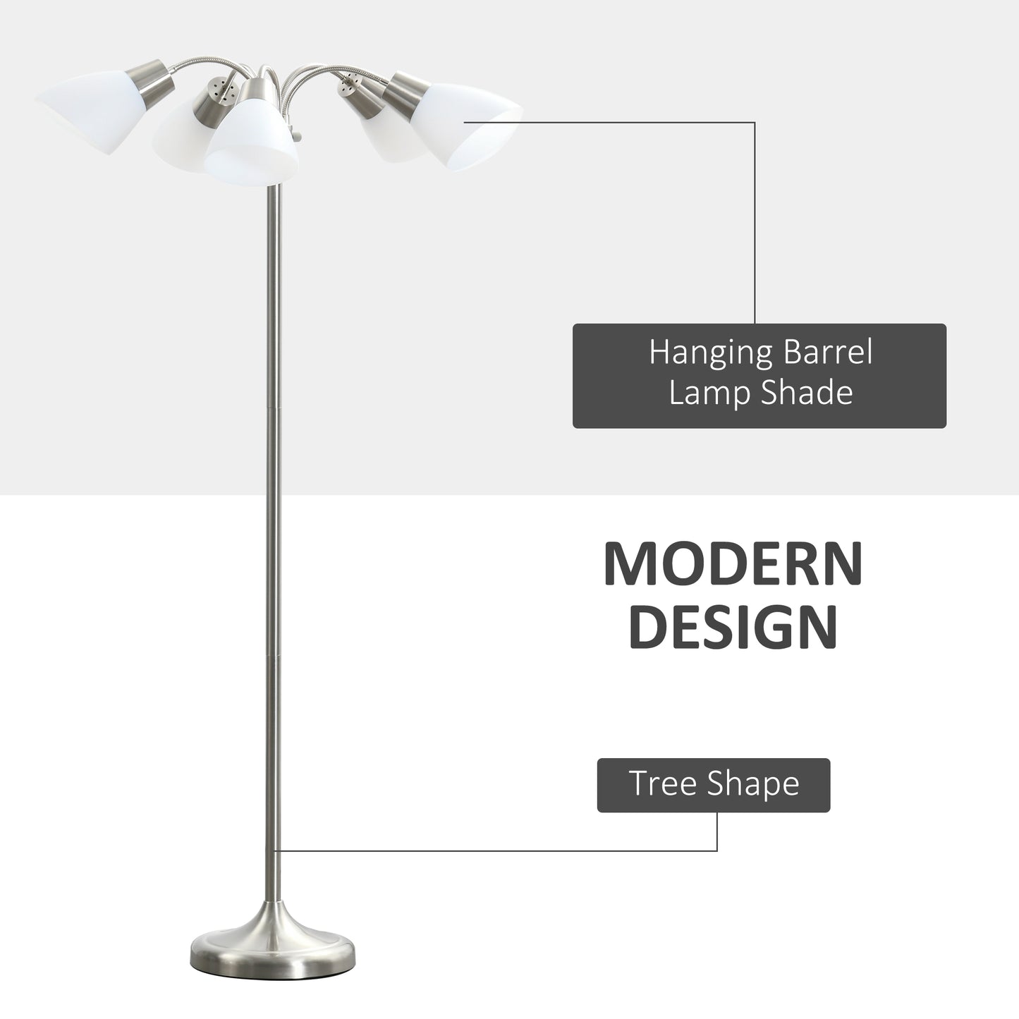 Arc Tree Floor Lamp 5 Adjustable Rotating Lights Modern Gooseneck Reading Bronze Kids Crystal