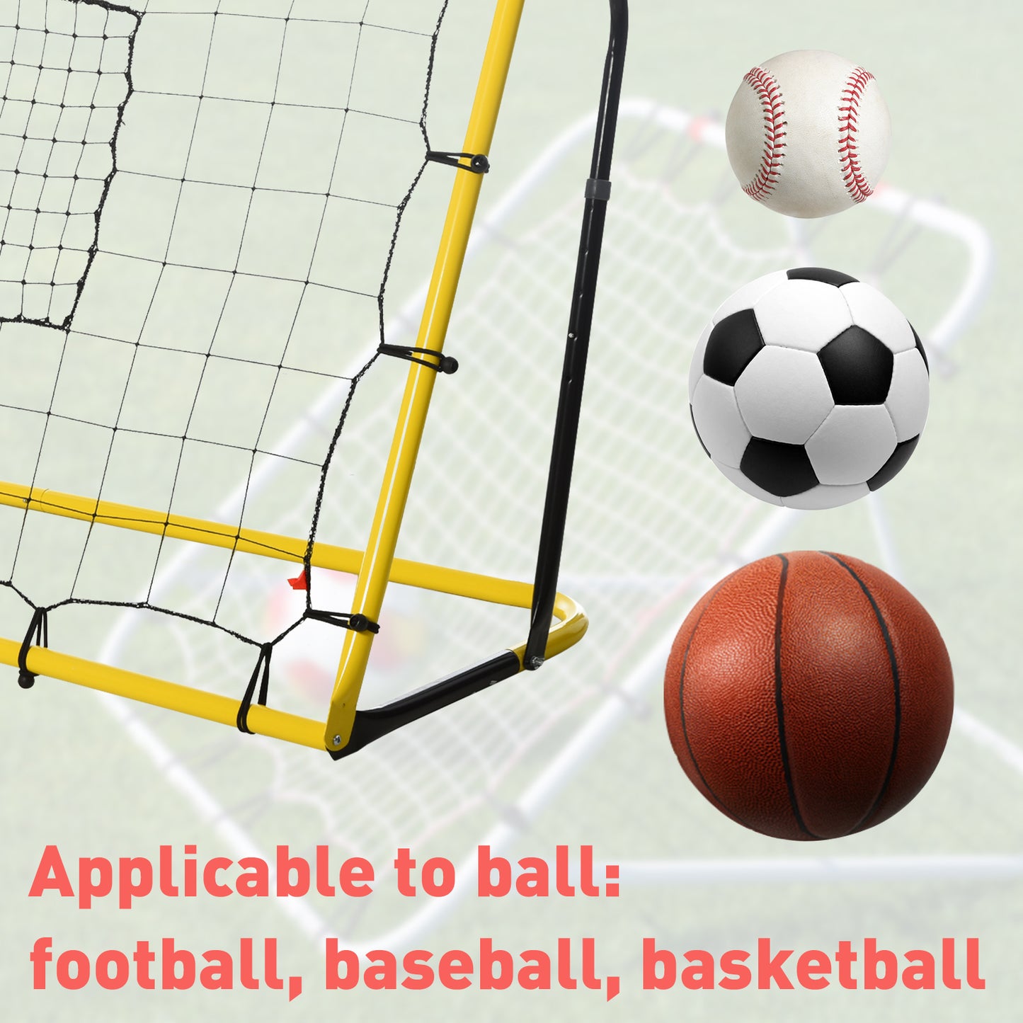 | Rebound Net Soccer Goal with 5 Angle Adjustable for Soccer Baseball Basketball Training Kids Crystal