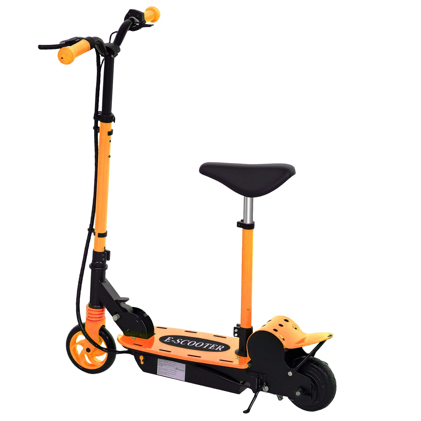 Foldable Electric Scooter for Kids Ages 6-14, with Seat and 2 Adjustable Heights, Max 6km Range & 12km/h, Orange Kids Crystal