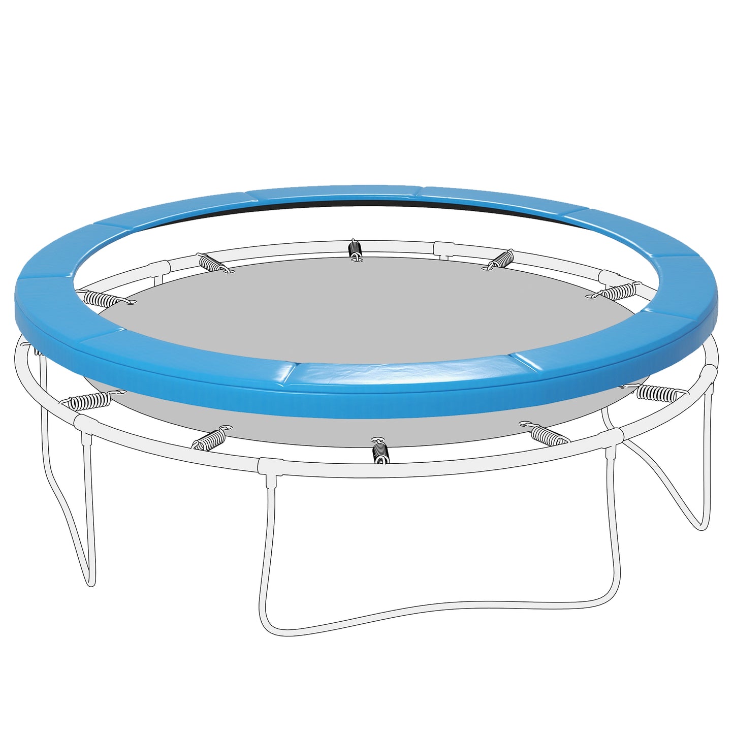 14ft Trampoline Safety Pad Replacement Bounce Mat Cover Jump Exercise Fitness Accessory Light Blue Kids Crystal