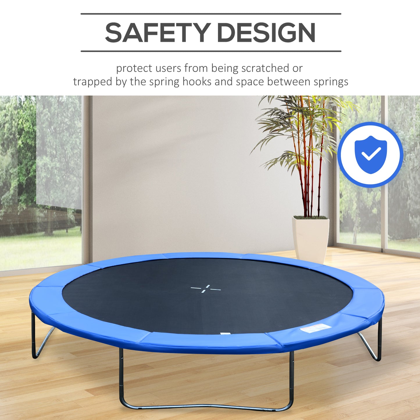 14 FT Trampoline Pad Cover Replacement Round Frame,Blue Kids Crystal