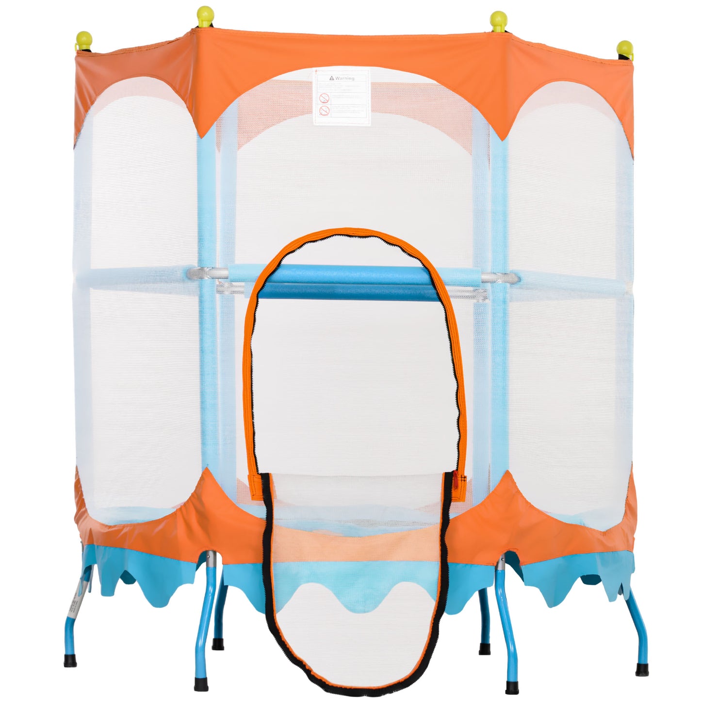 Trampoline for Kids, 4.6FT Mini Toddler Trampoline Indoor Outdoor with Handlebar, Safety Enclosure Net, Blue Kids Crystal