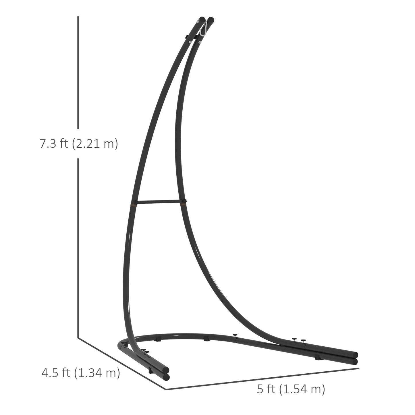 Hammock Chair Stand, Heavy Duty Steel Hanging Chair Stand for Swing Chair, Egg Chair, with Extra Large Base, Black