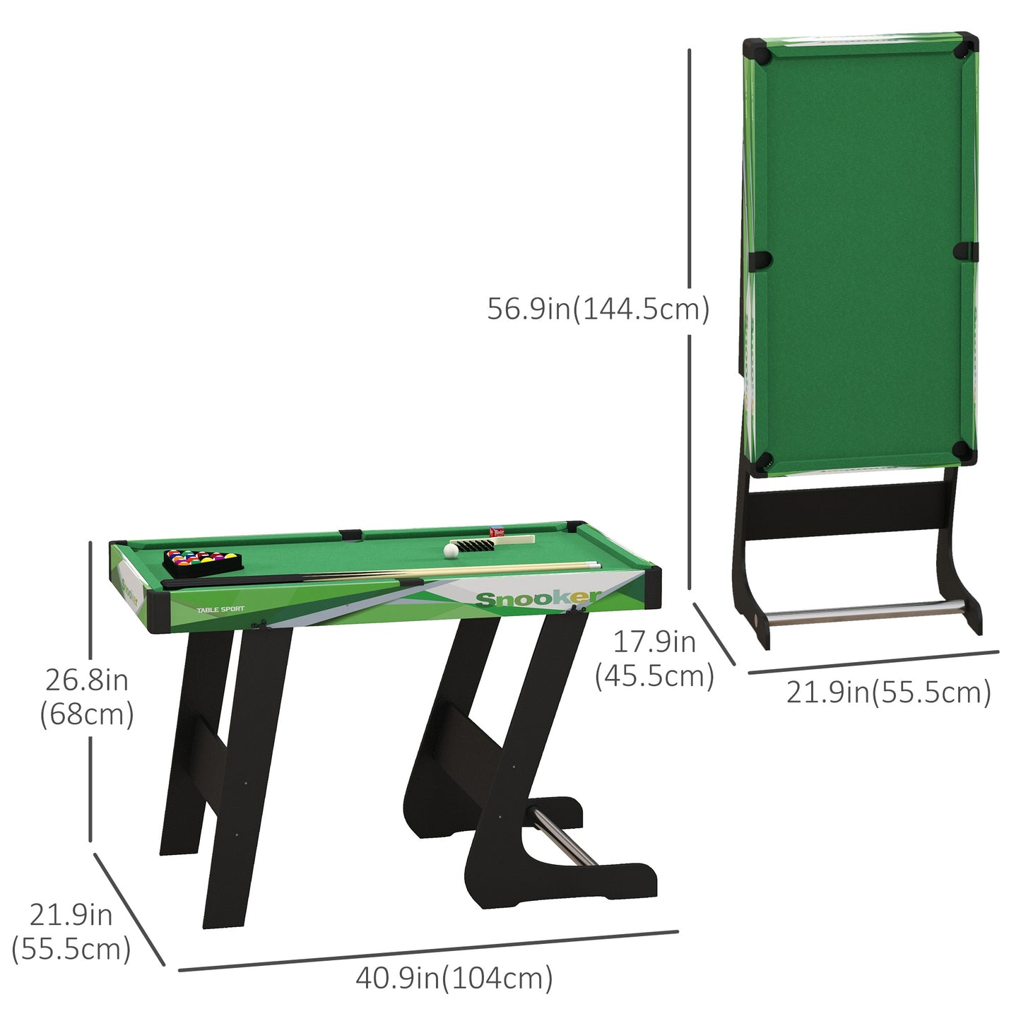 Mini Pool Table Set 41" Folding Billiard Table with Accessories for Kids Adults Green Kids Crystal