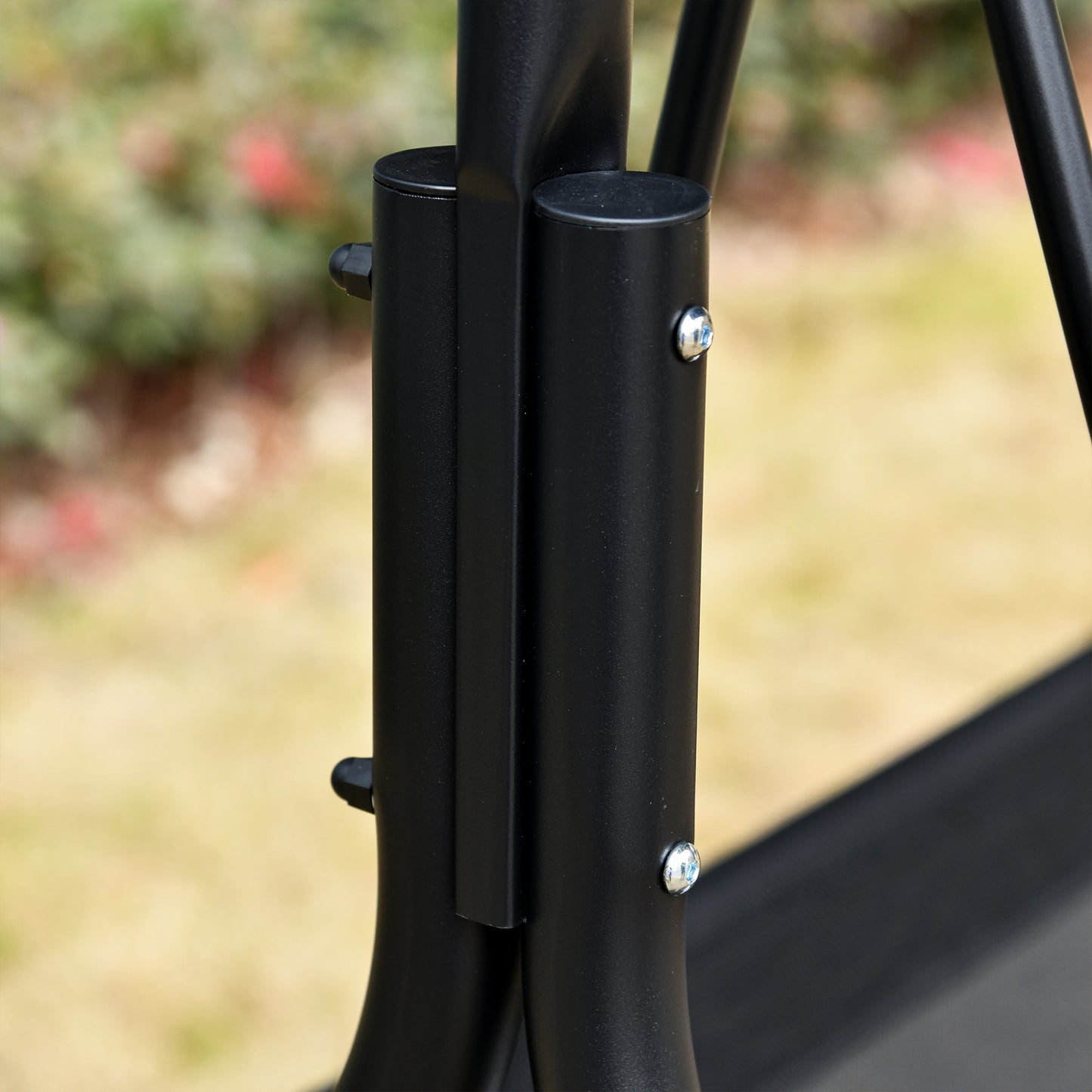 2 Person Porch Swing Chair 2 Seater Patio Swing Bench with Adjustable Canopy Breathable Seat for Garden Poolside Black Kids Crystal