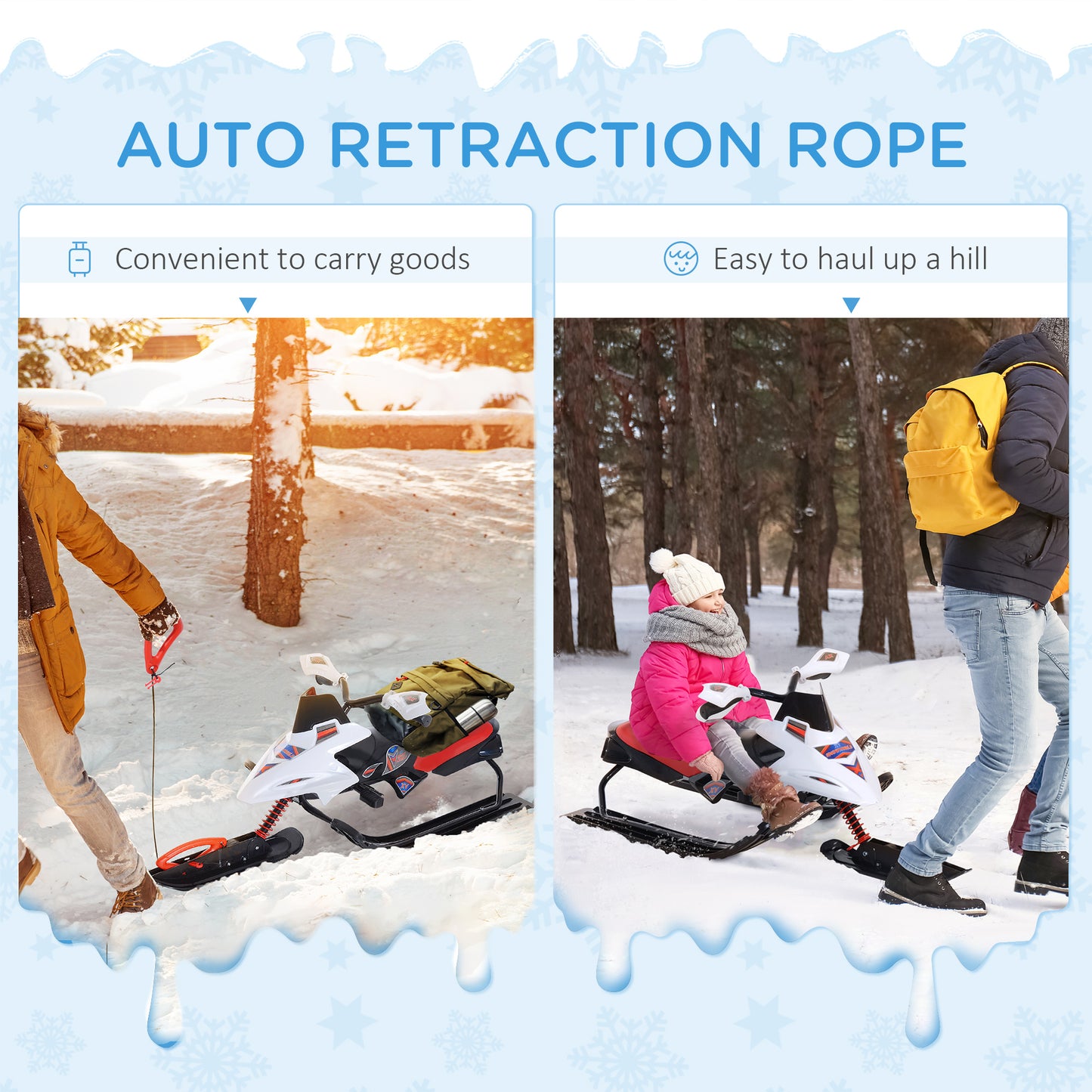 Snow Mobile Scooter Outdoor Winter Sled Motor Snow Racer Rush Sledge Exciting Ride On Vehicle Children Kids Crystal