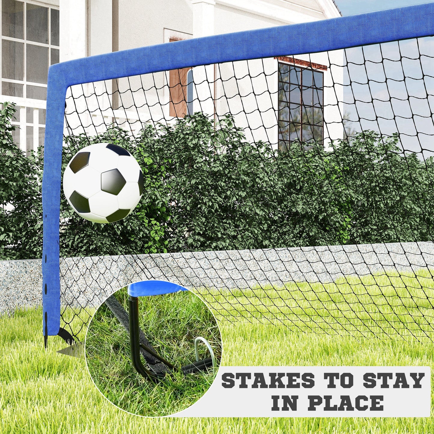 Set of 2 Soccer Nets for Backyard, Portable Soccer Goal for Practice with Carry Bag Kids Crystal