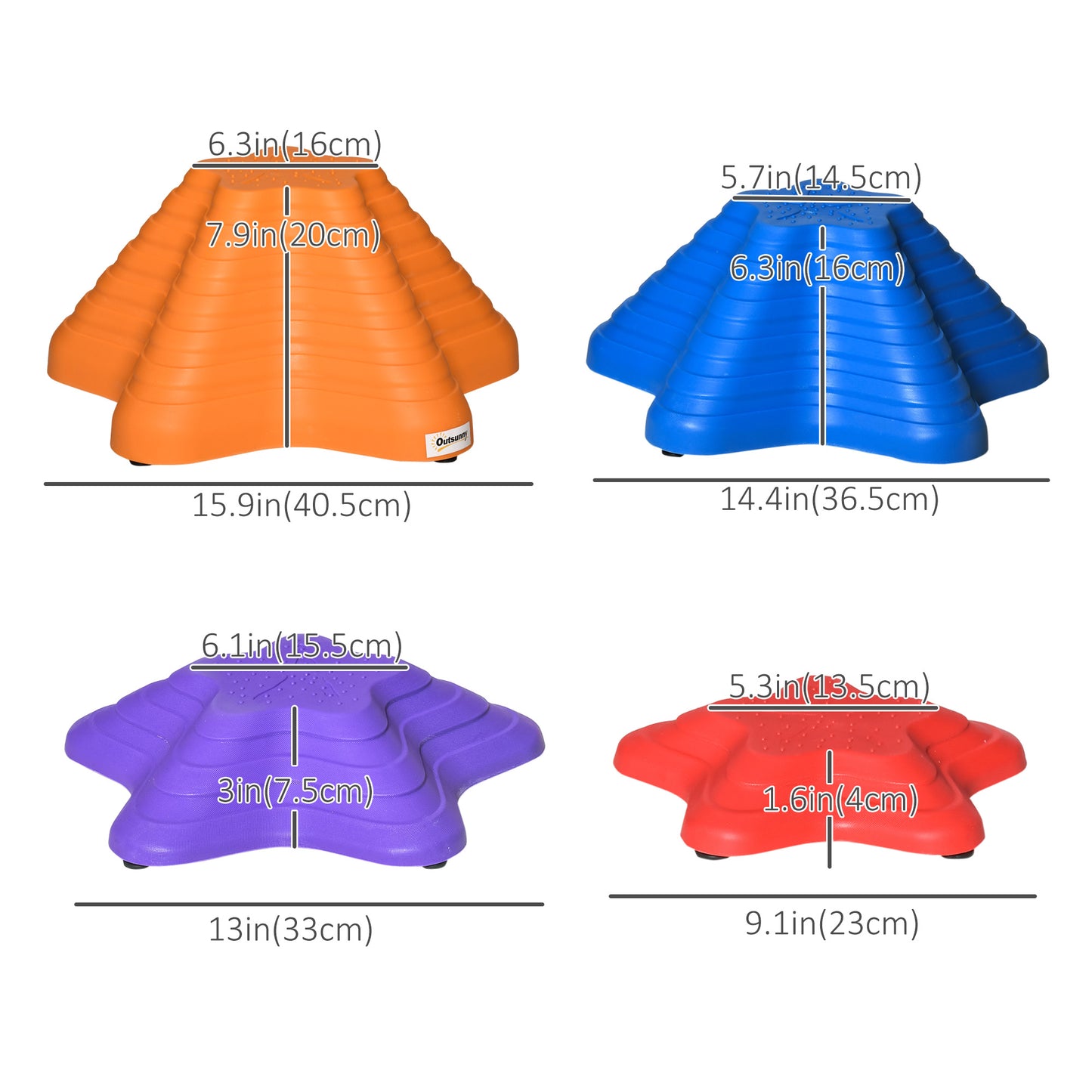 Kids Balance Stepping Stones 11PCS Anti-skid Starfish Design Stackable Play Blocks Kids Crystal