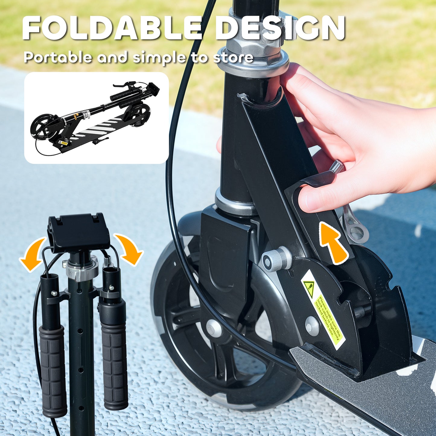 Scooter for Kids Ages 3-8 with Light Up Wheels, Adjustable Handlebar, Rear Brake & Handbrake for Girls and Boys, Black Kids Crystal