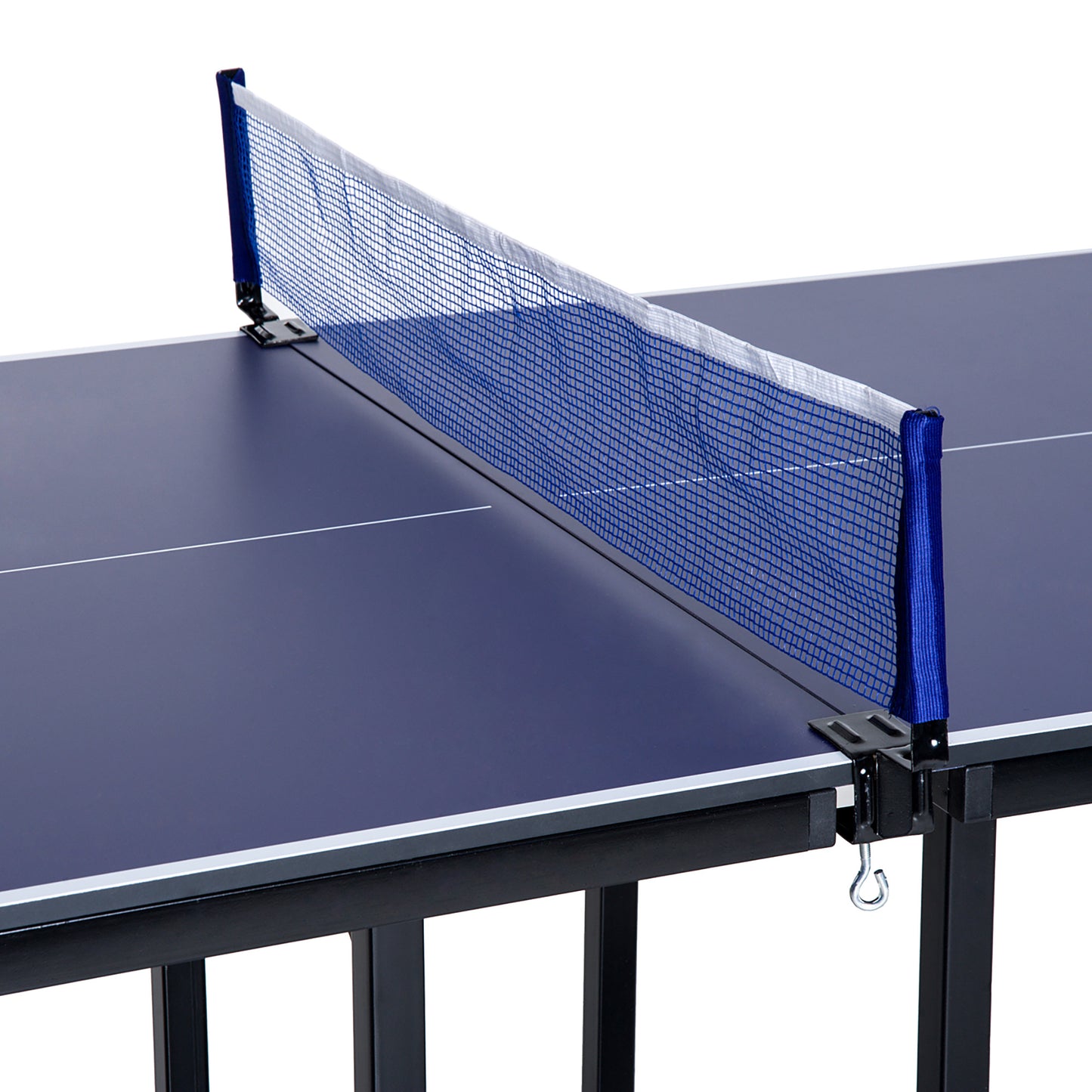 Compact Midsize Table Tennis Table 6x3ft Free Standing Folding Family Ping-pong Table Blue Kids Crystal