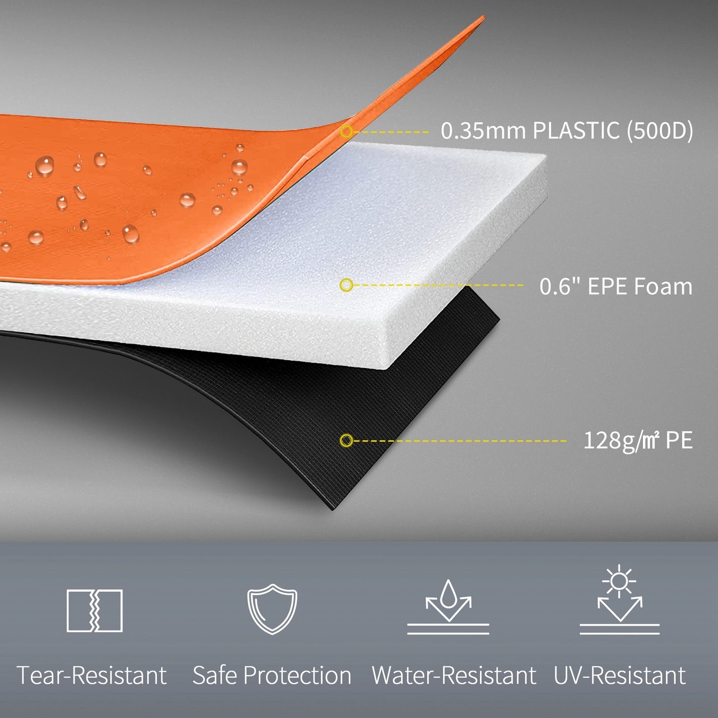 12ft Trampoline Replacement Pad Trampoline Spring Cover EPE Foam Light Orange Kids Crystal