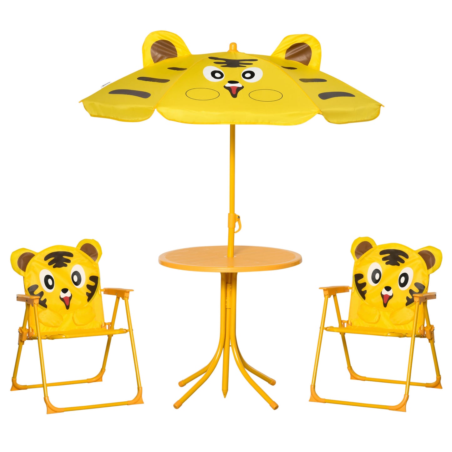 Kids Picnic Table Chair Set Outdoor Folding for Patio Backyard Fun Aged 3-6 Years
