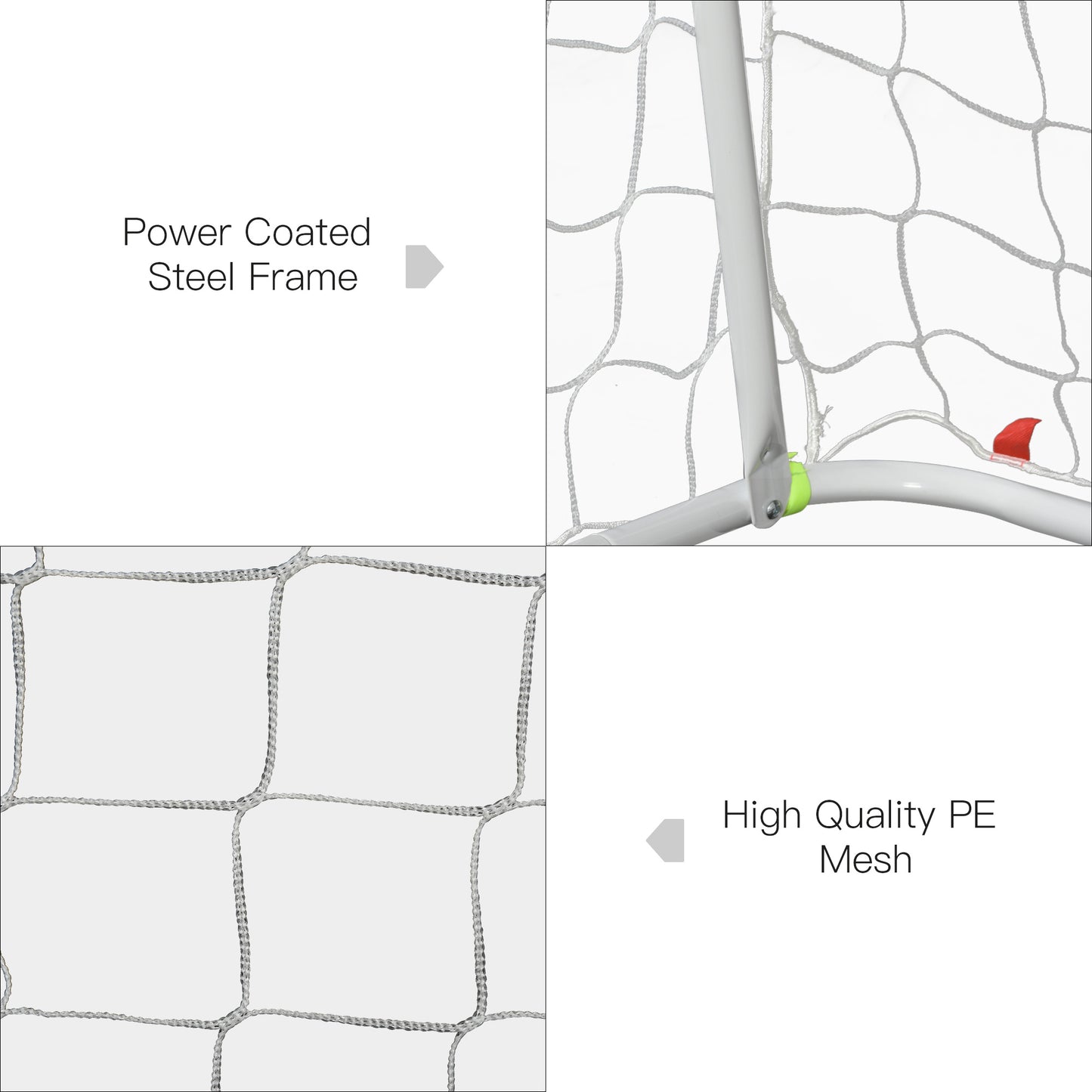 6ft x 4ft Soccer Goal Net with Metal Frame, PE Mesh, Ground Stakes, Easy Assembly, Yellow Kids Crystal