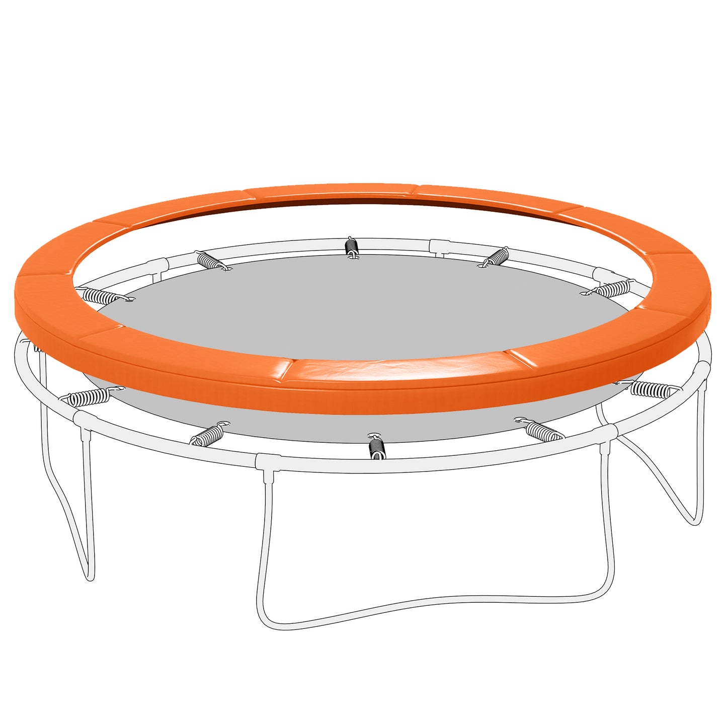 14ft Trampoline Safety Pad Replacement Bounce Mat Cover Jump Exercise Fitness Accessory Light Orange Kids Crystal