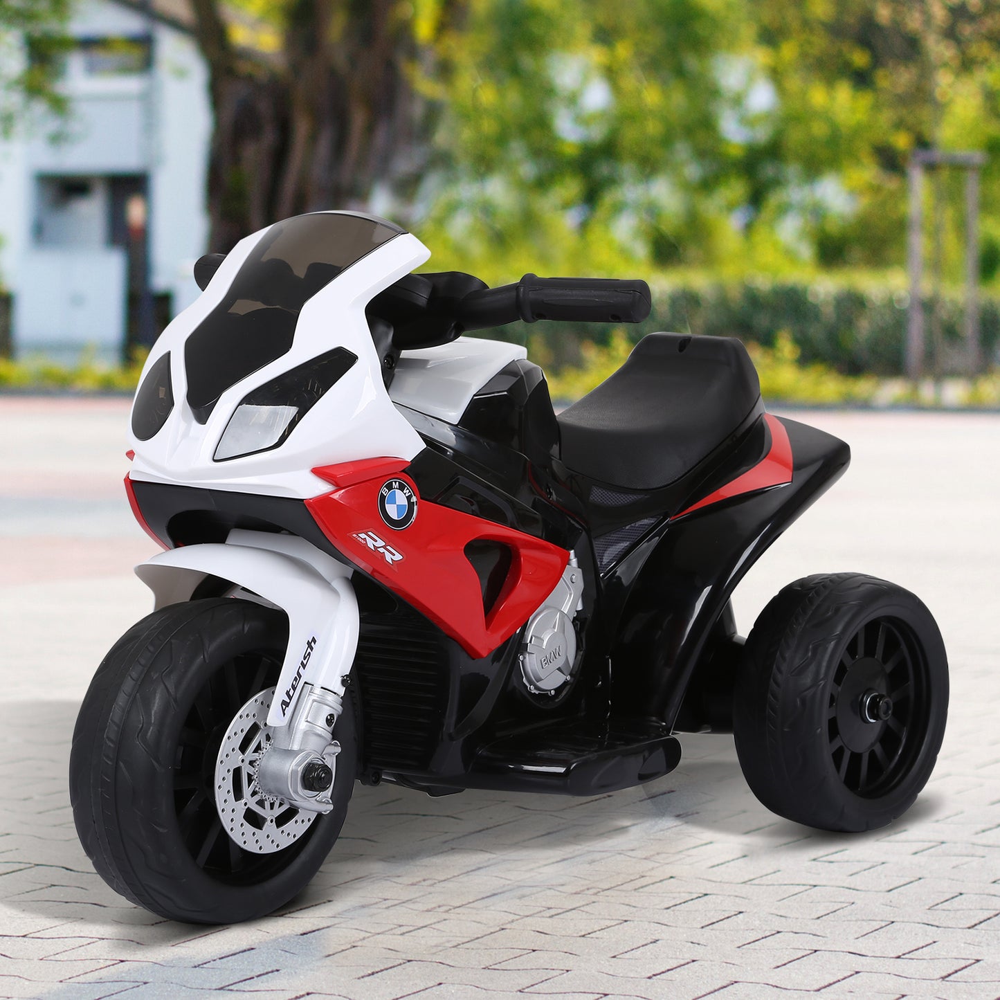 6V Kids Motorcycle Battery Powered Toddler Ride On with Headlight Music 3 Wheels Red Kids Crystal