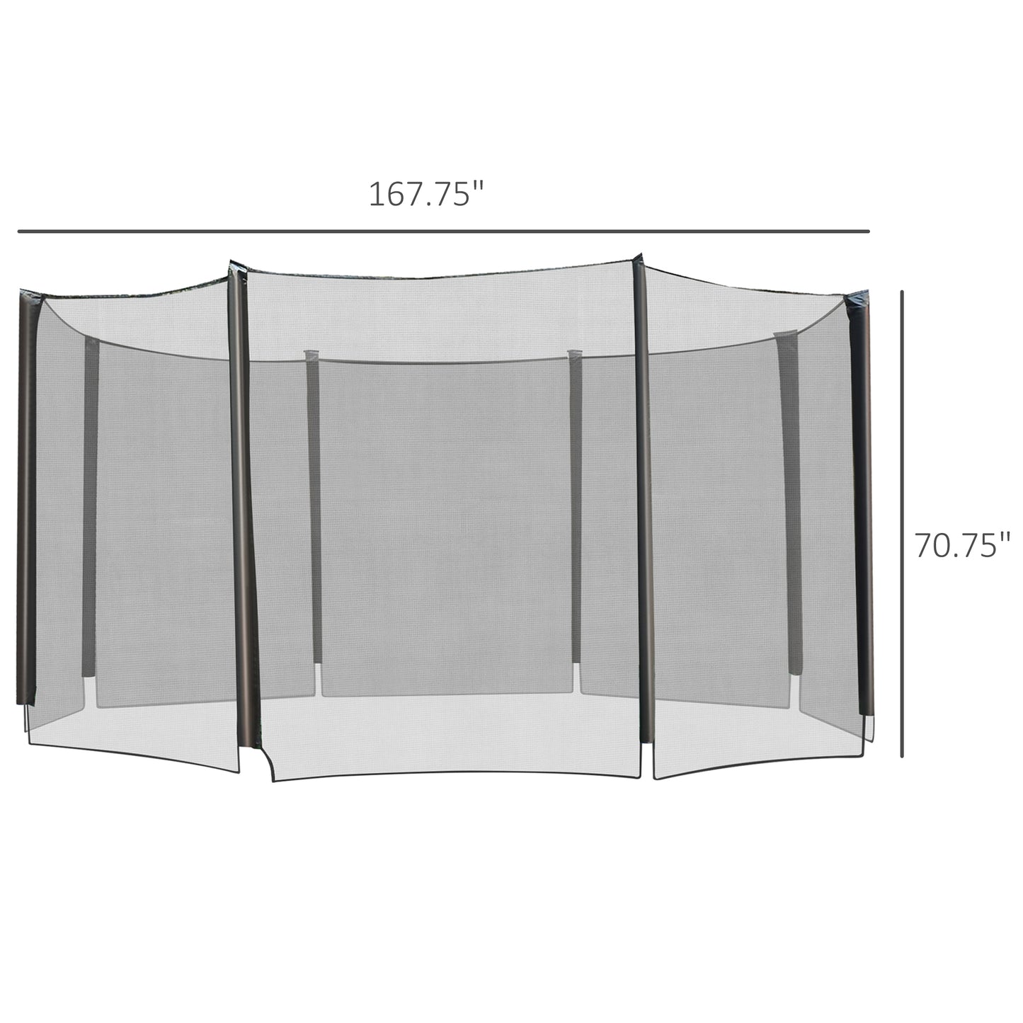 14' Trampoline Safety Enclosure Net Round Bounce Fence Replacement No Poles Kids Crystal