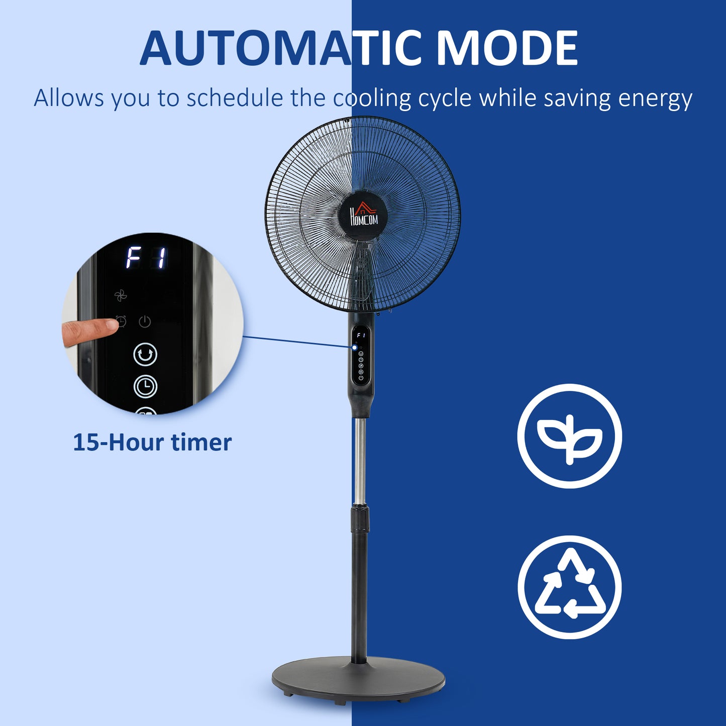 Standing Floor Fan Remote Control Stand Up Cooling Tall Pedestal Electric Bedroom Black Kids Crystal