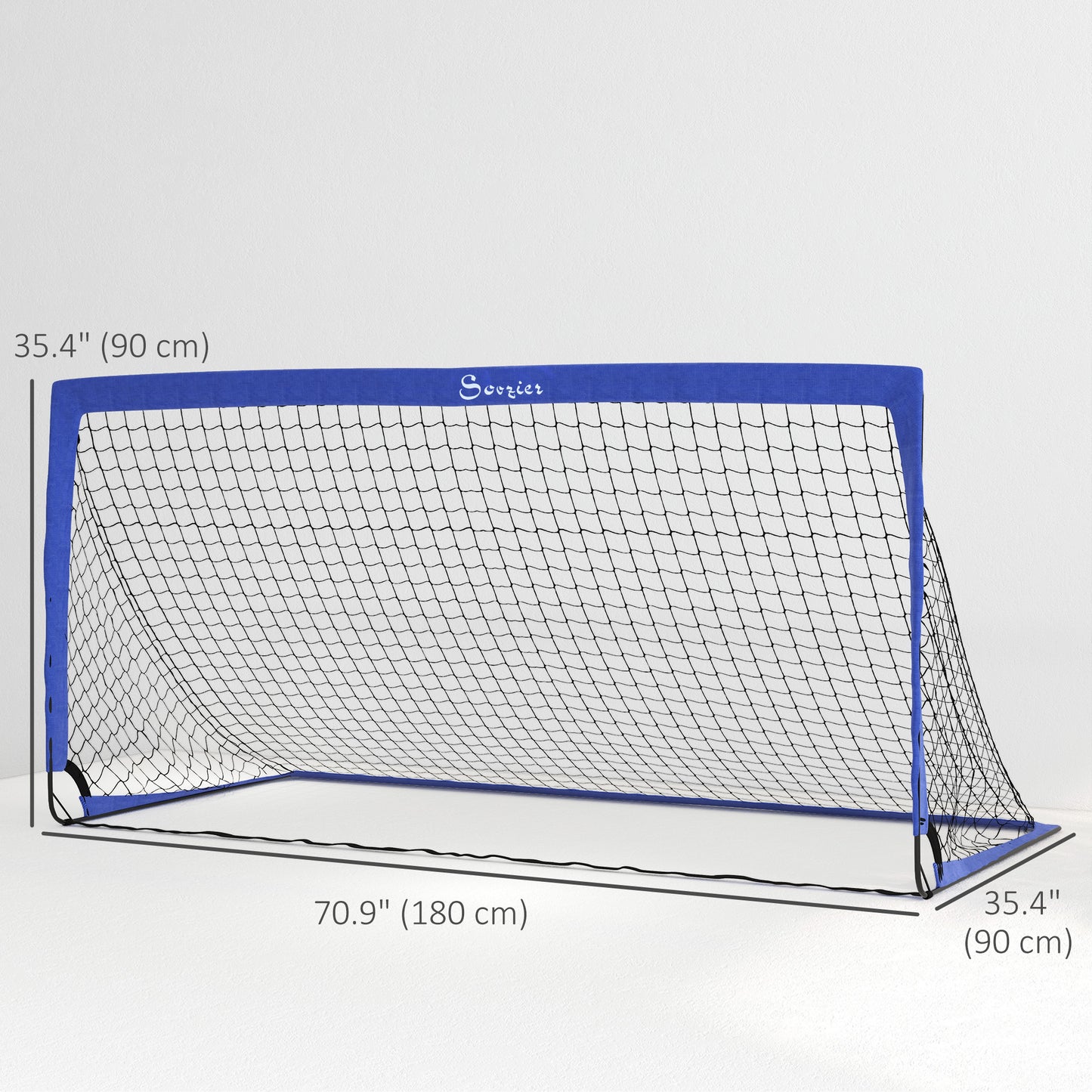 Set of 2 Soccer Nets for Backyard, Portable Soccer Goal for Practice with Carry Bag Kids Crystal