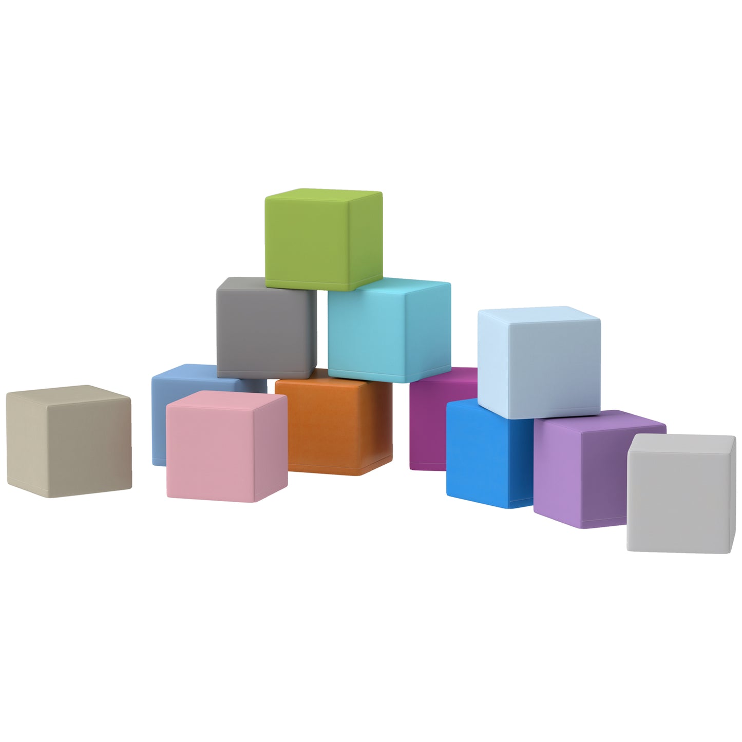 12 Piece Soft Play Blocks Soft Foam Toy Building And Stacking Blocks - Multicolours