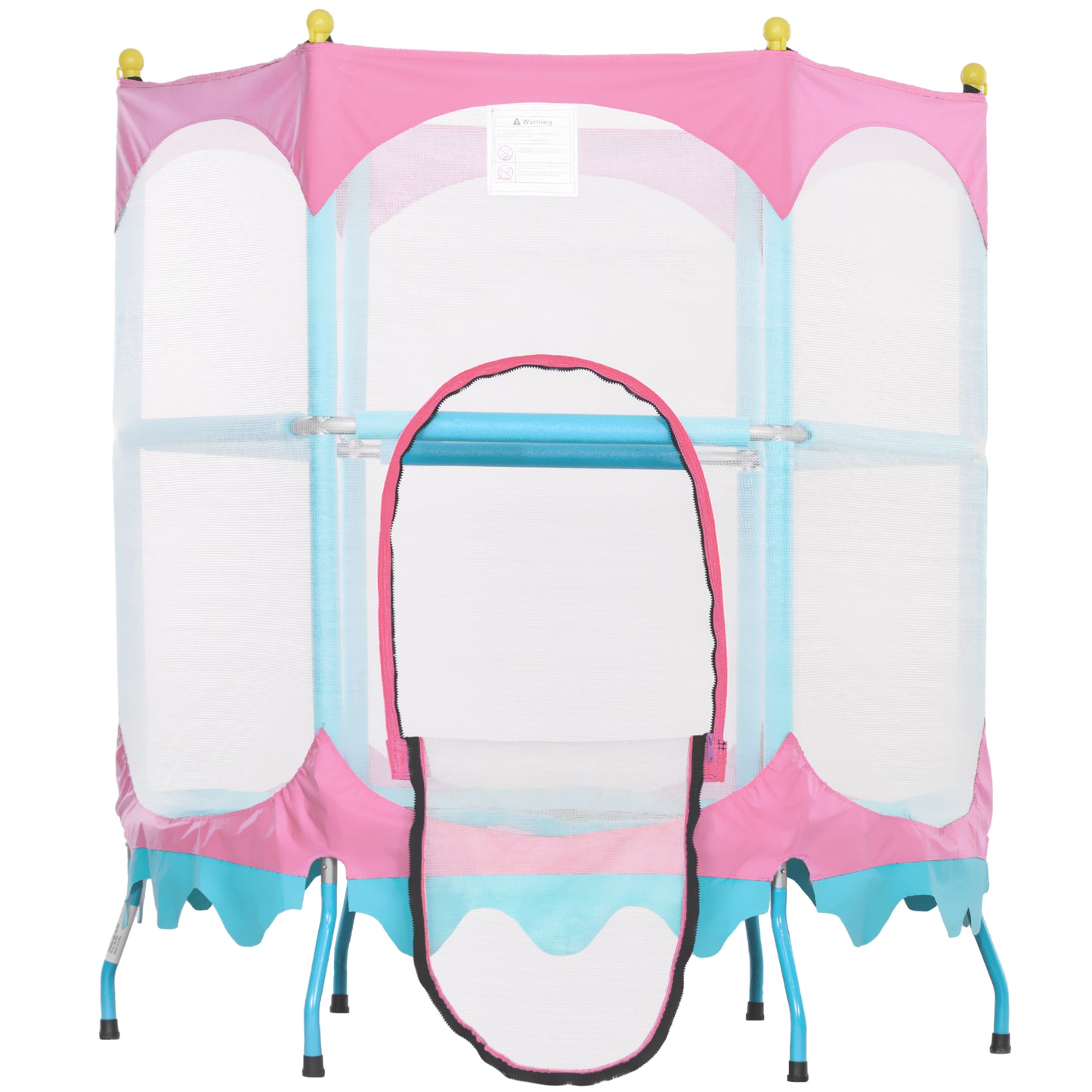 Trampoline for Kids, 4.6FT Mini Toddler Trampoline Indoor Outdoor with Handlebar, Safety Enclosure Net, Pink Kids Crystal