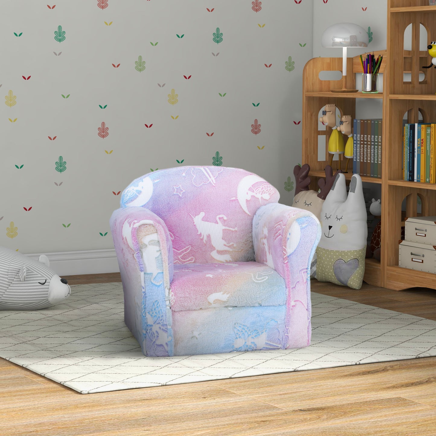 Toddler Chair with Luminous Fairy Design, Wooden Frame, for 18-36 Months, Multicolour Kids Crystal
